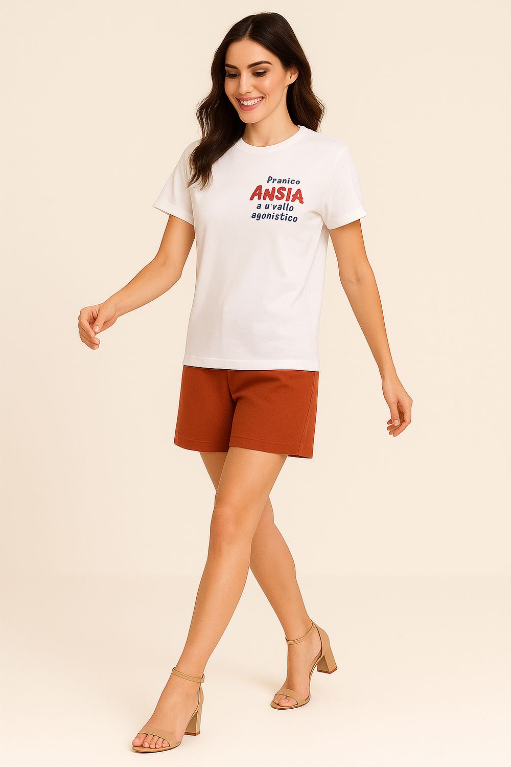 MOTEL - t-shirt scritta ANSIA MOL08 - Bianca