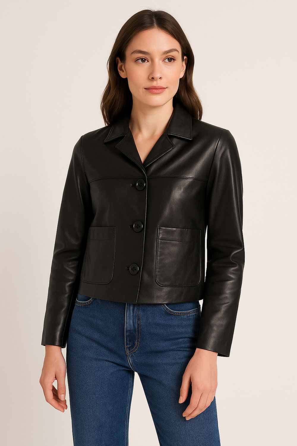 VICOLO - giacca in pelle TF0327 - nero