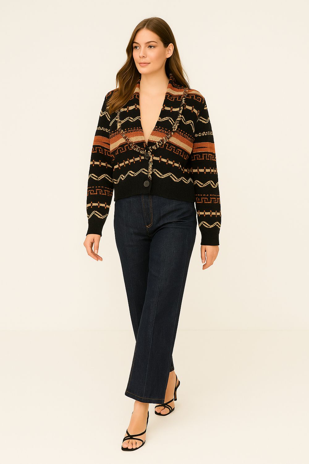 MOTEL - bomber in lana con bottoni e frange W5HMG19A400 - black