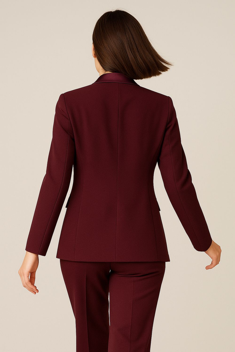 VICOLO - giacca doppiopetto rever e bottoni in raso in crepe elasticizzato TF0307 - bordeaux