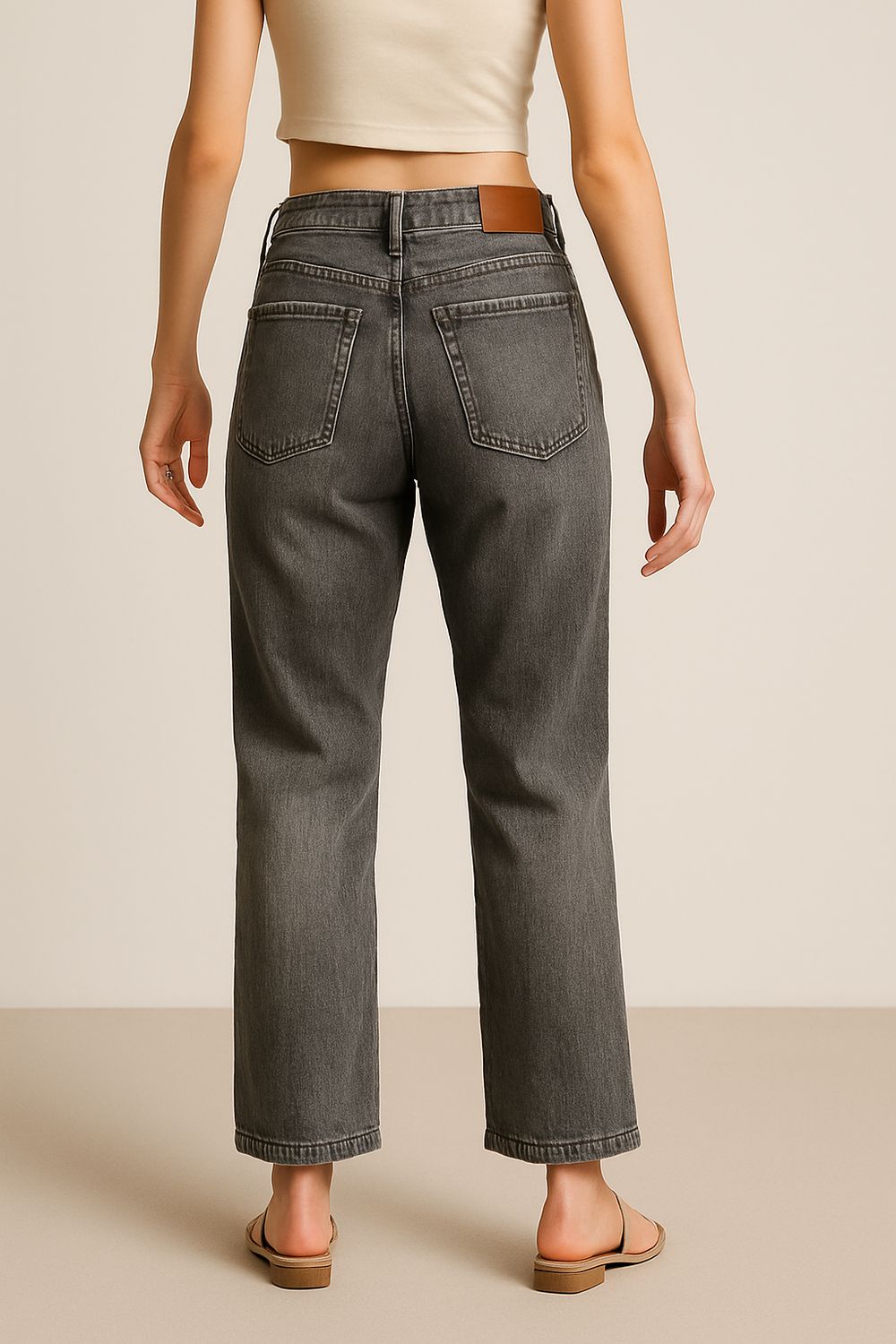 TENSIONE IN - jeans fermo scolorito vita bassa TOM AI26 CAMP - nero