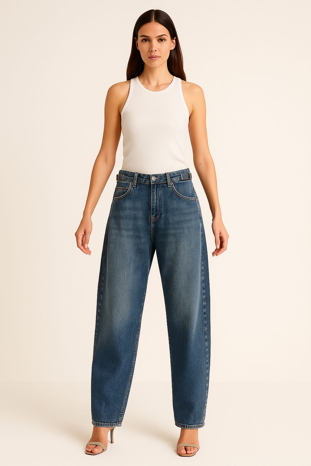 MOTEL - jeans work in denim fermo BL434M -528P - blu