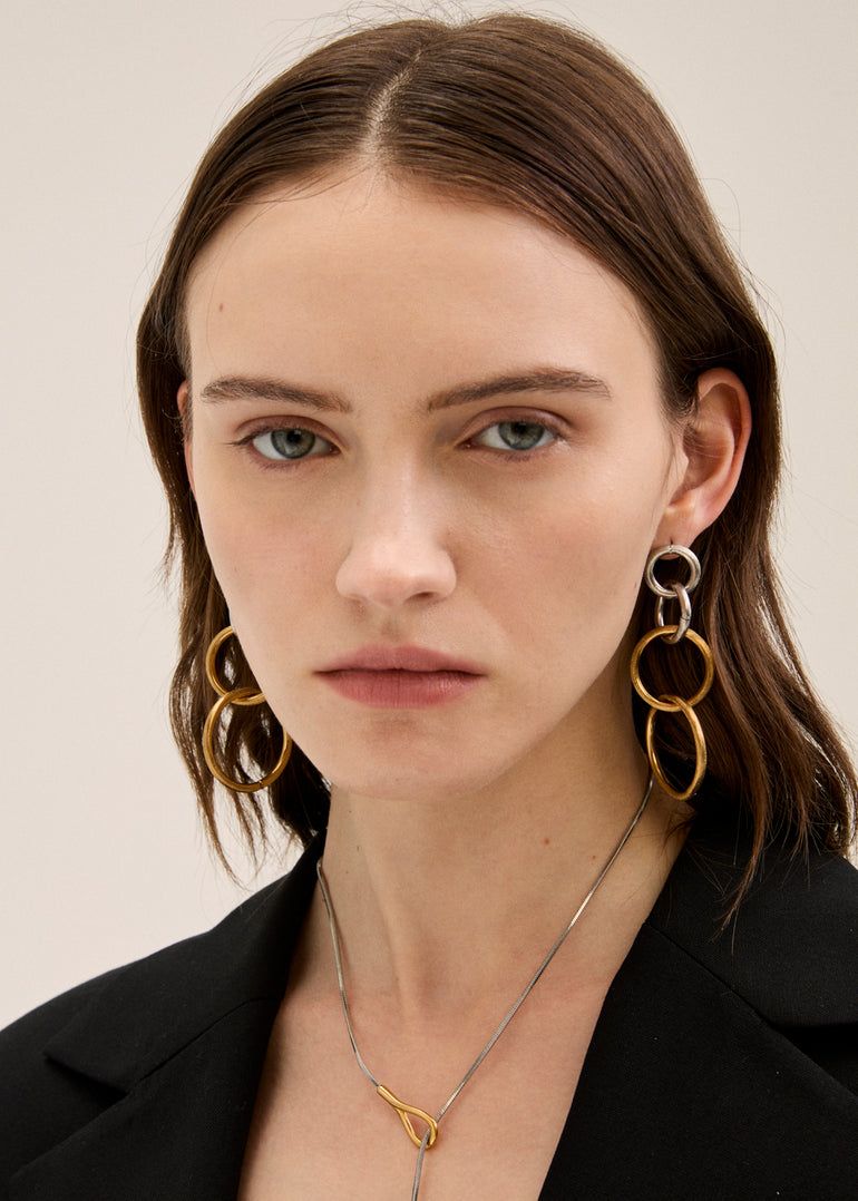 Nalì - Orecchini inanellati acc.ino. pla. Sku: LNOR0080  - ORO 18