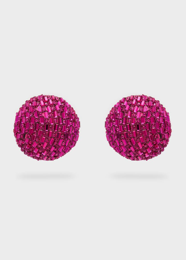 Nalì - Orecchini elis clip+pin pietre Sku: EMOR1708 - Fucsia