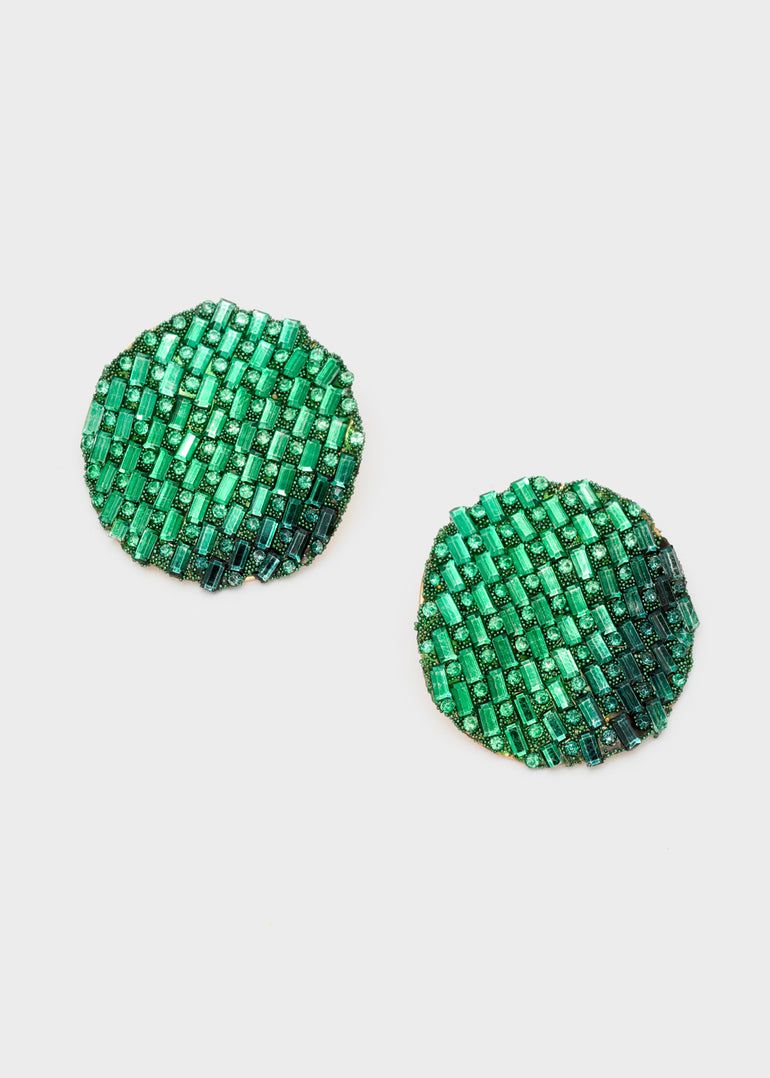 NALI&#39; - ORECCHINI ELIS FLAT PIETRE Sku: EMOR1712 - Verde