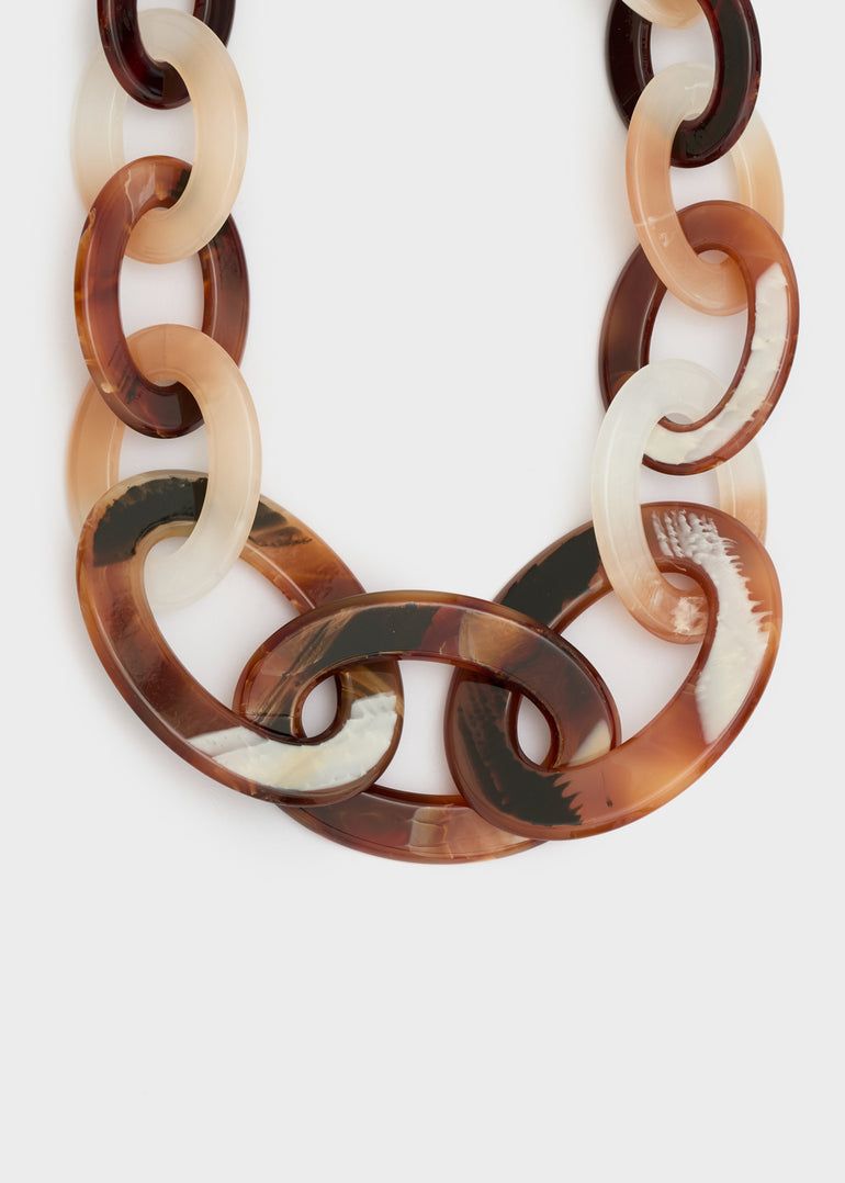 NALI' - COLLANA GIROCOLLO BIG OVAL RESINA MARRONE Sku: DUCL0060