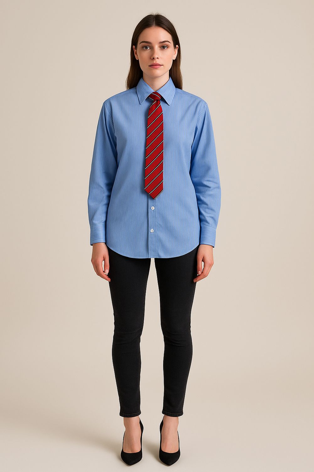 TENSIONE IN - camicia in cotone con cravatta 26c830 - variante riga