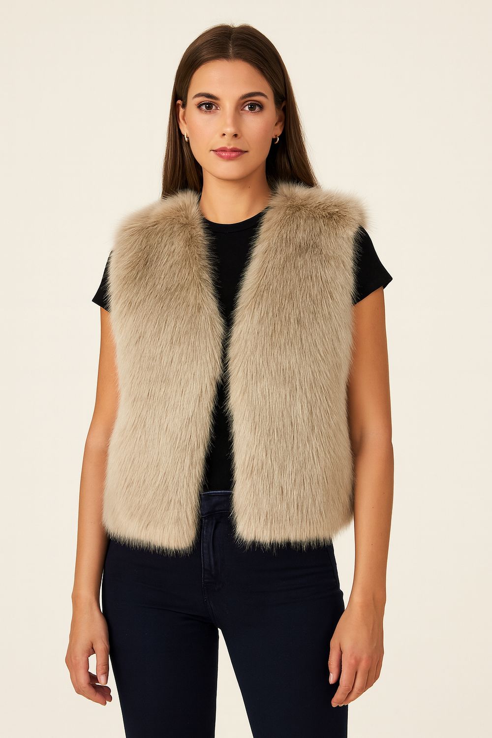 MOTEL - gilet in pelliccia W5HMG70A400 - panna