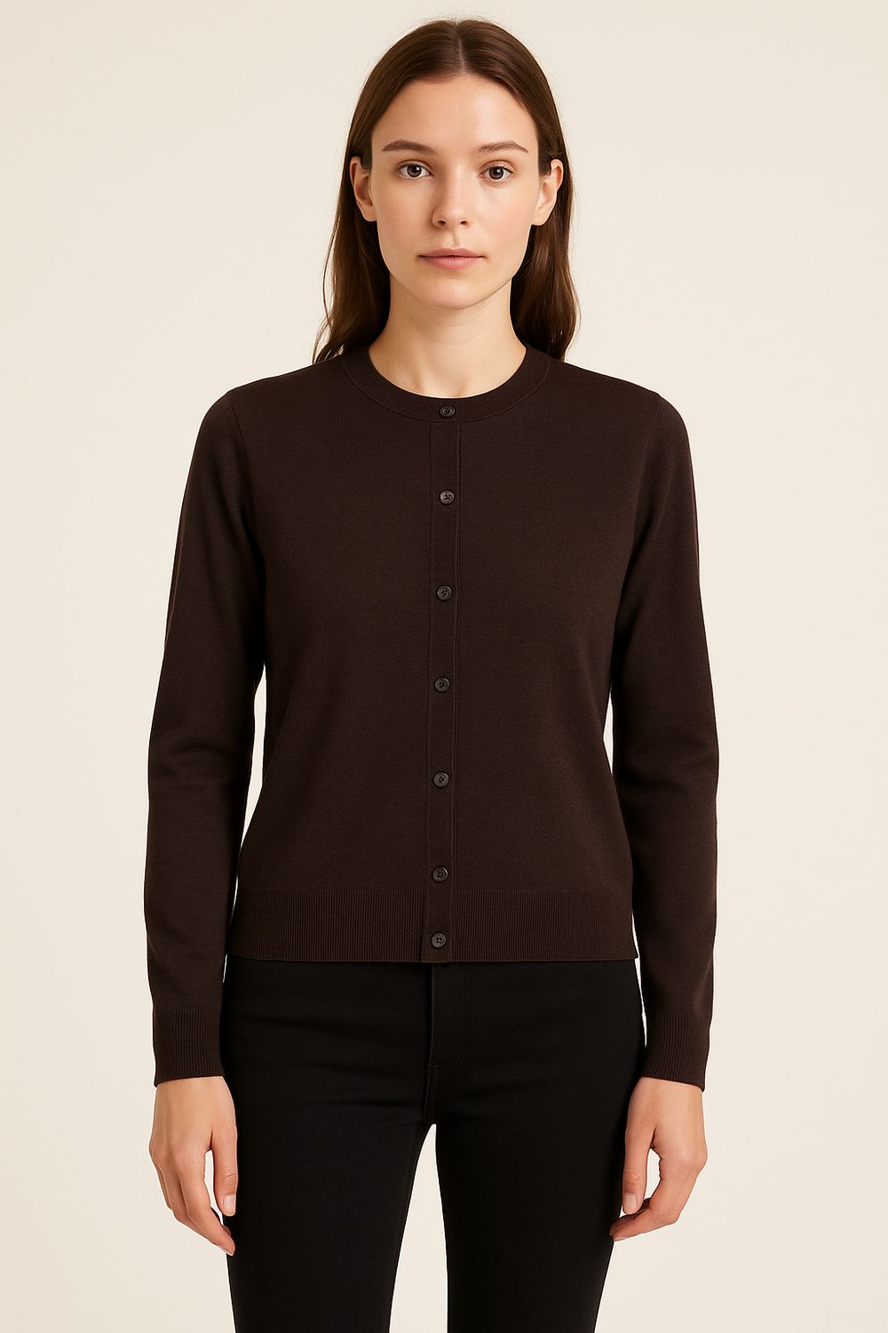 VICOLO - cardigan in pura lana 22002F - moro