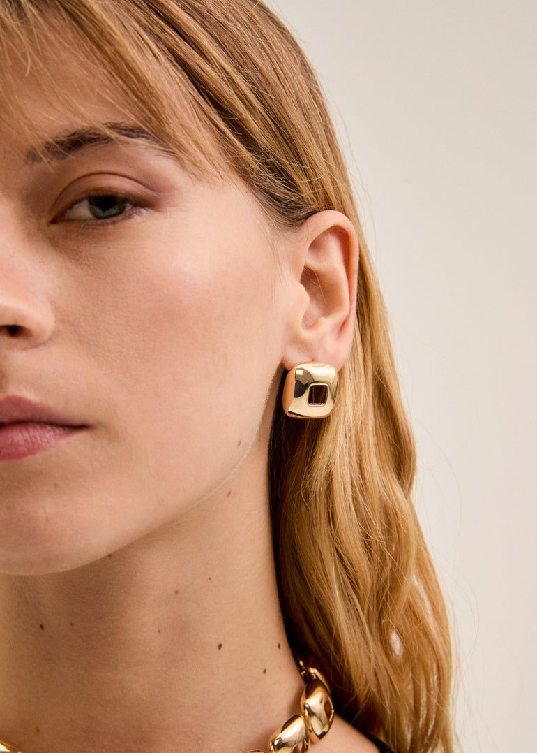 NALì - ORECCHINI A LOBO SQUARE Sku: EMOR1744 -  ORO