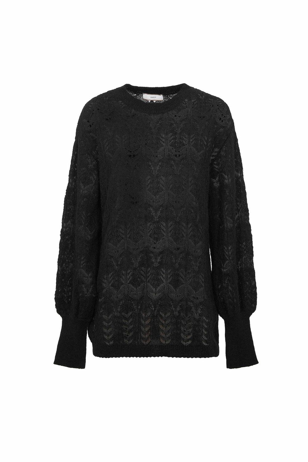 AKEP - Pull in maglia punto pizzo MGKD11030 - Nero