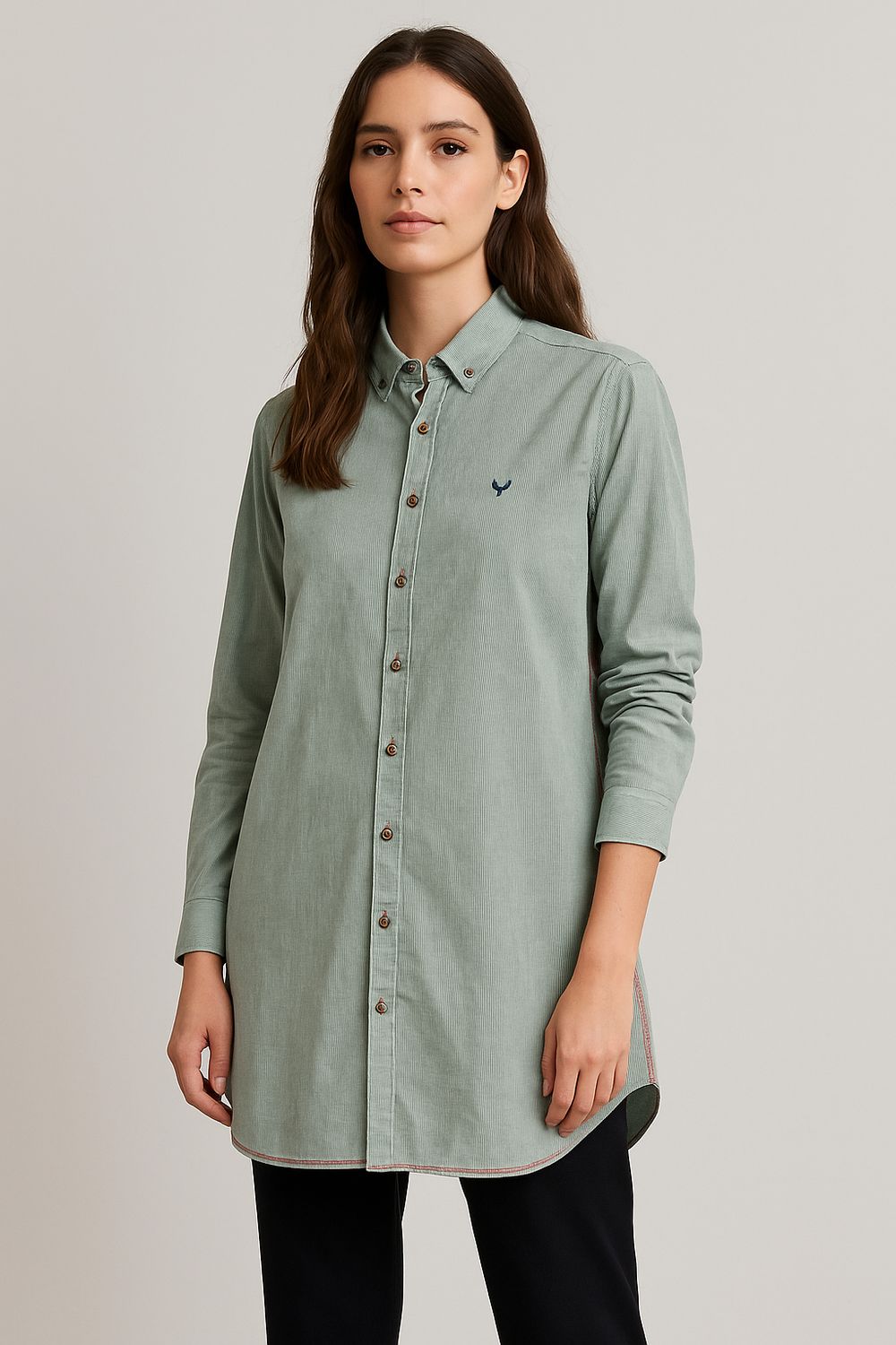VICOLO - camicia a righe vintage RF0078 - verde/rosso