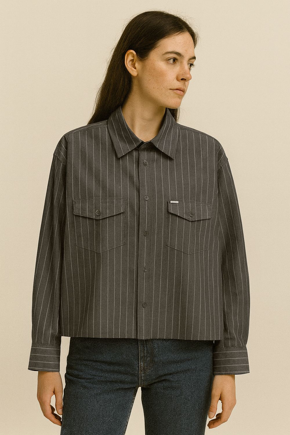 VICOLO - camicia corta ver vintage RF0077 - grigio