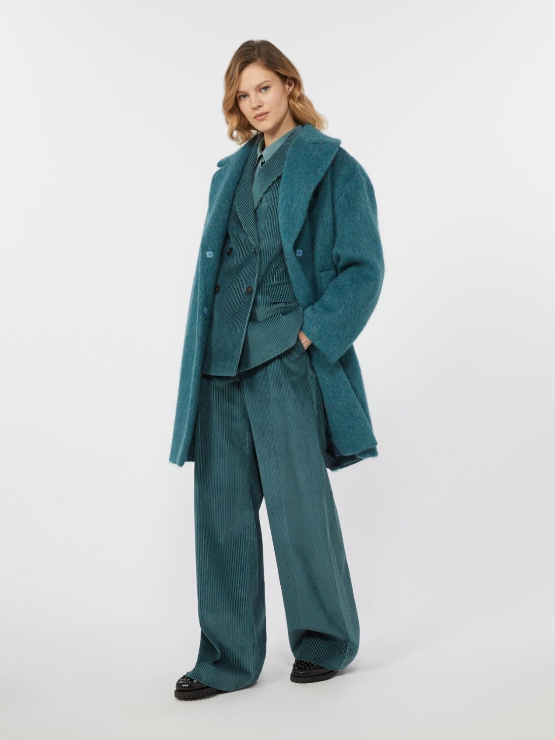 MaxMara WEEKEND - Cappotto couture in lana, alpaca e mohair WE5016145206008 - PETROLIO