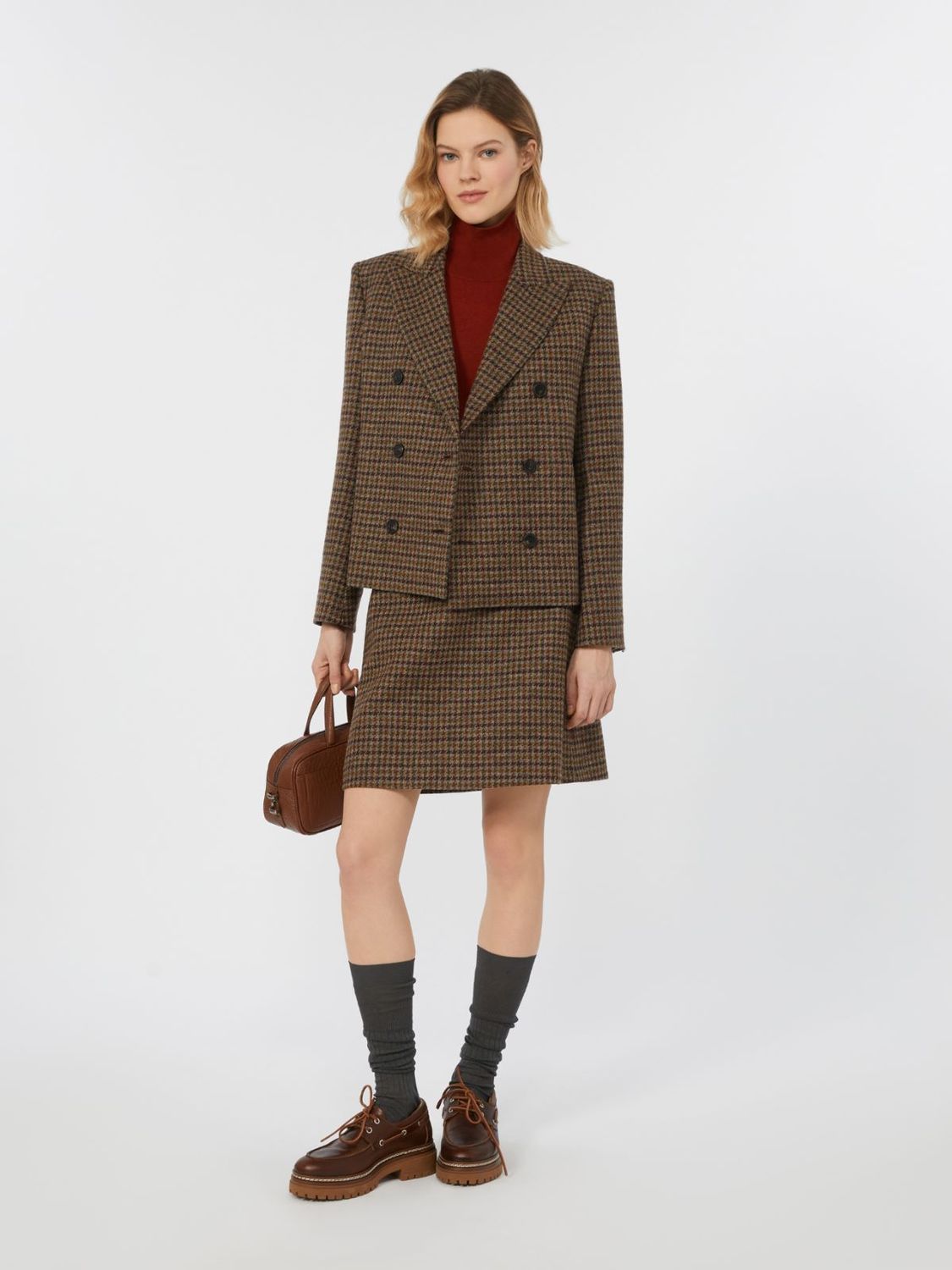 MaxMara WEEKEND - Gonna corta in lana Principe di Galles WE5106075206001 - VINACCIA