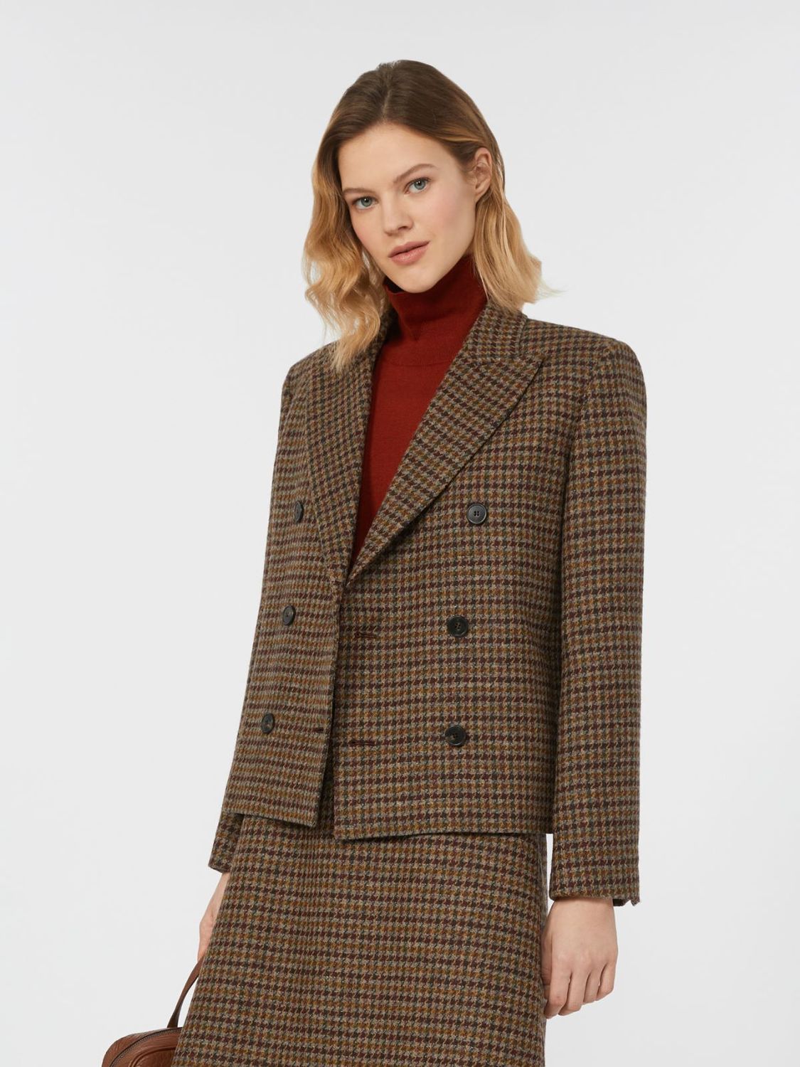MaxMara WEEKEND - Blazer crop in mista lana WE5046035206001 - VINACCIA