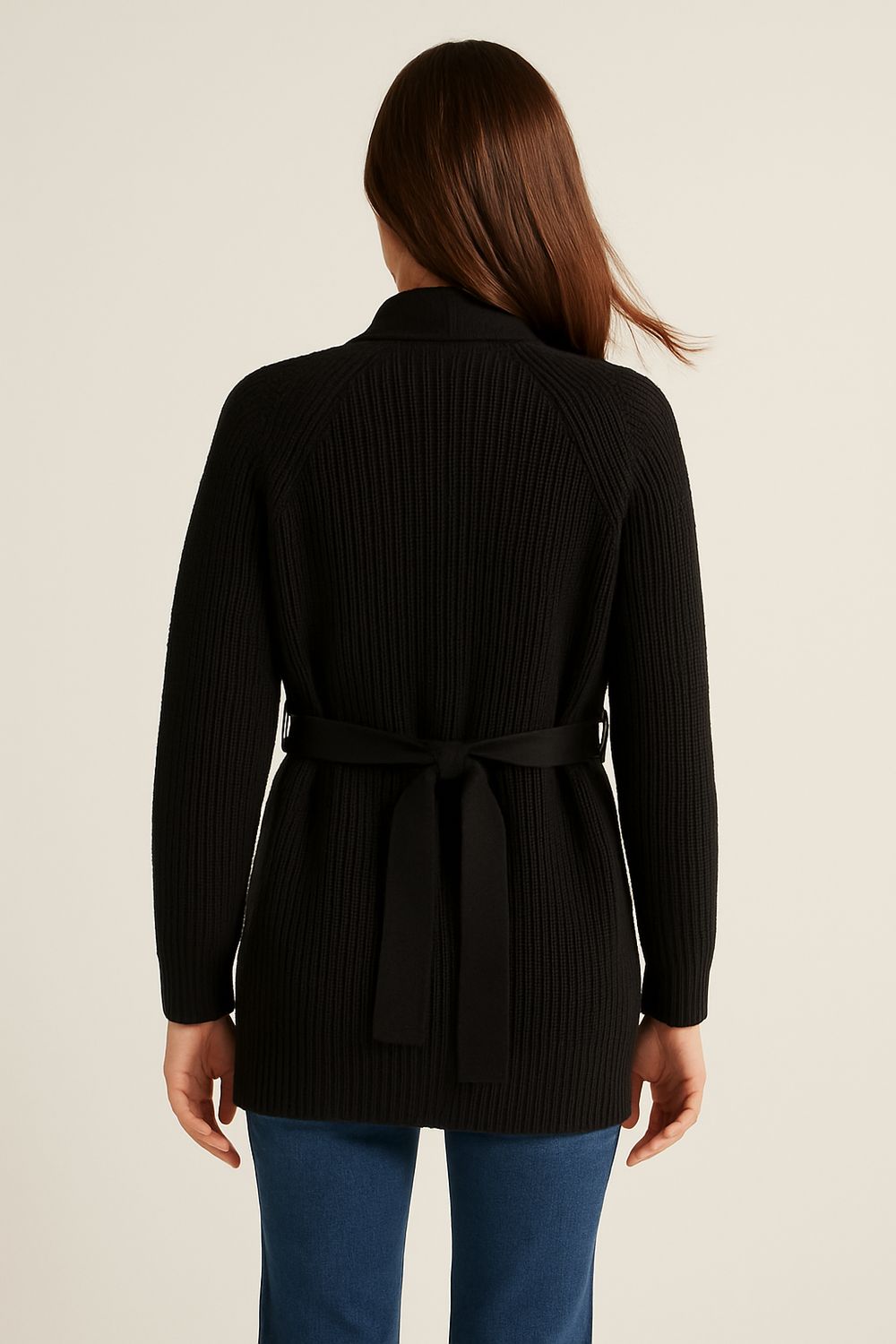 VICOLO - cardigan con cintura e pietre 55118. - nero