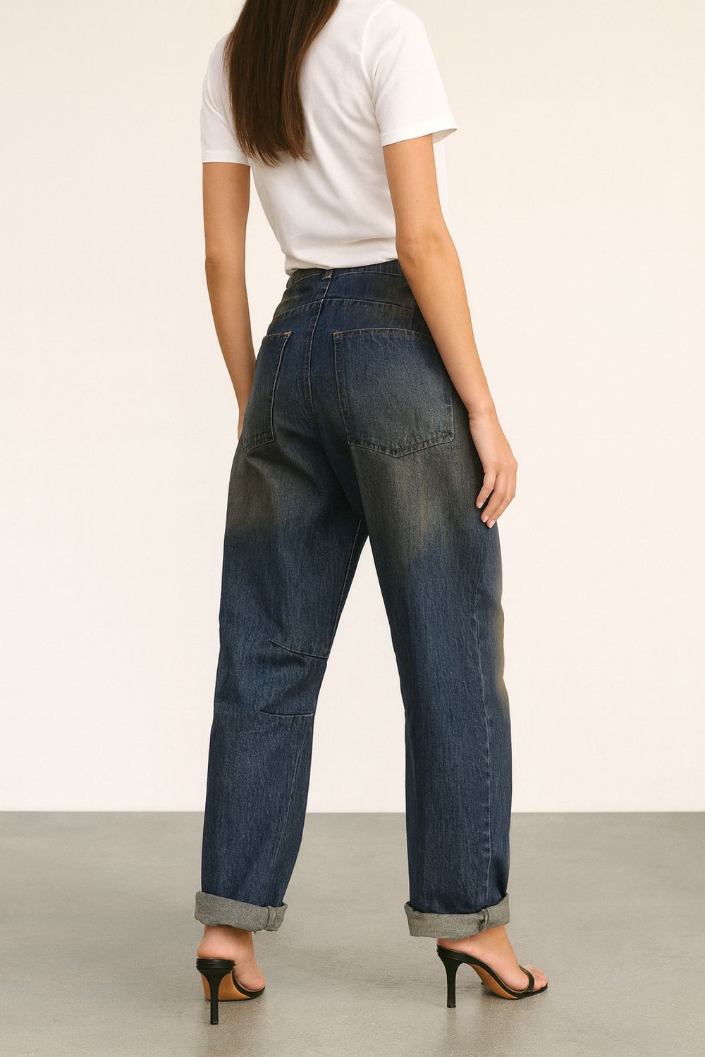 MOTEL - jeans a banana over scolorito al tè CP594 - jeans blu