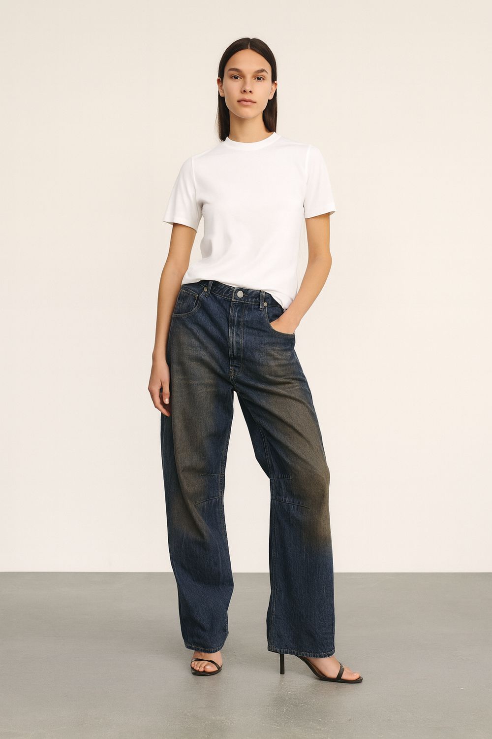 MOTEL - jeans a banana over scolorito al tè CP594 - jeans blu