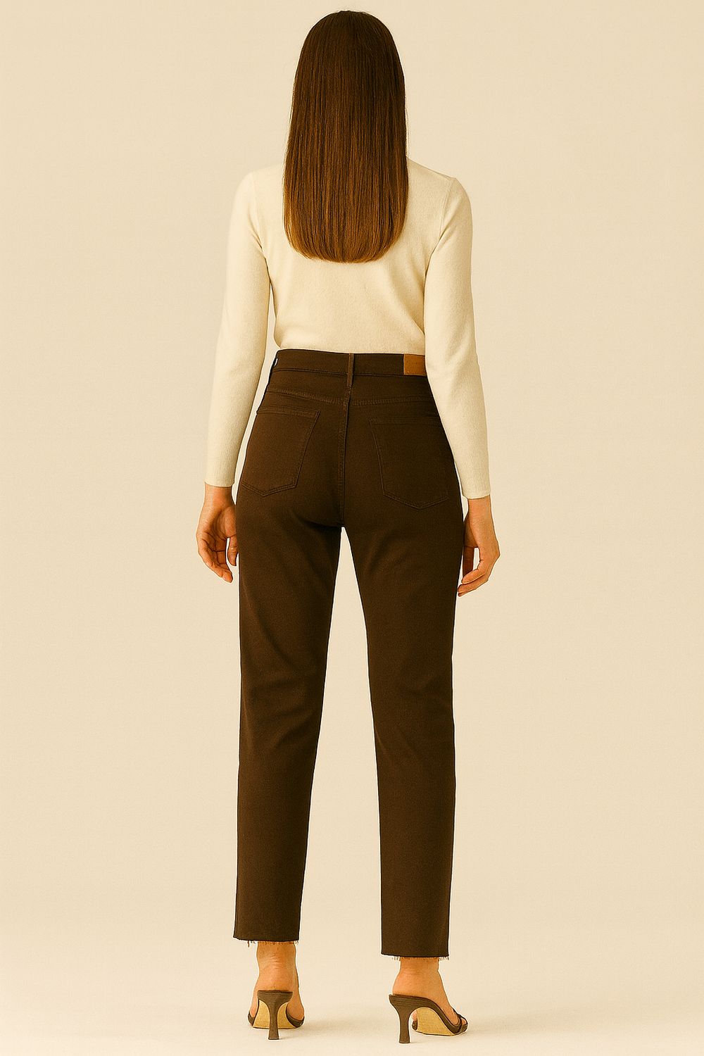 TENSIONE IN - pantalone in tela jeans CJ12704 - moro