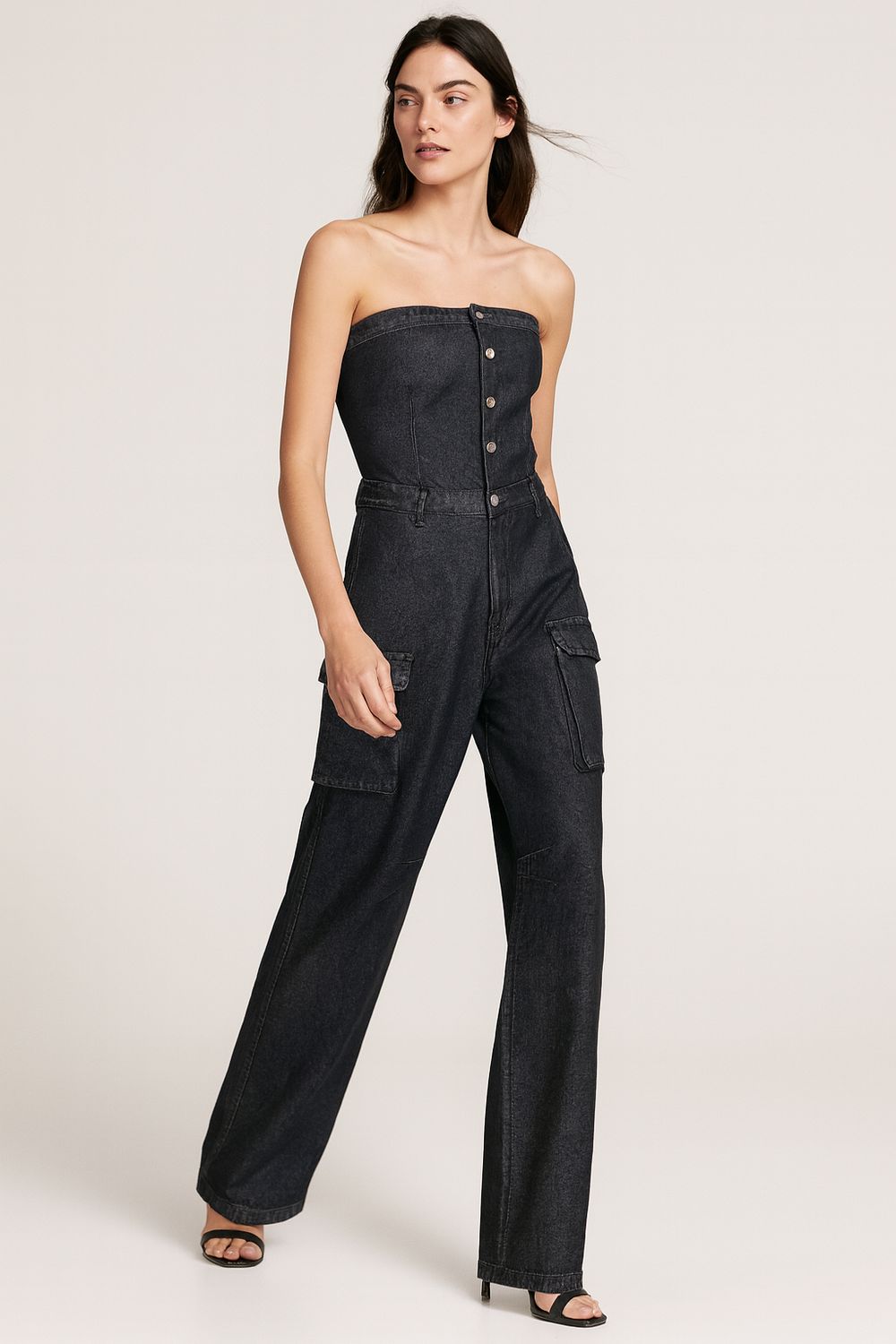 HAVE ONE - tuta a fascia in denim YGZ-P003 - denim nero HAVE ONE - tuta a fascia in denim YGZ-P003 - denim nero