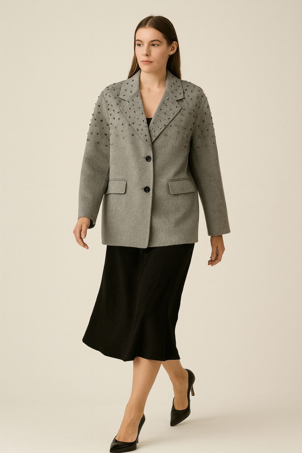 HAVE ONE - giacca over hand Made con pietre KHB-P004 - grigio HAVE ONE - giacca over hand Made con pietre KHB-P004 - grigio