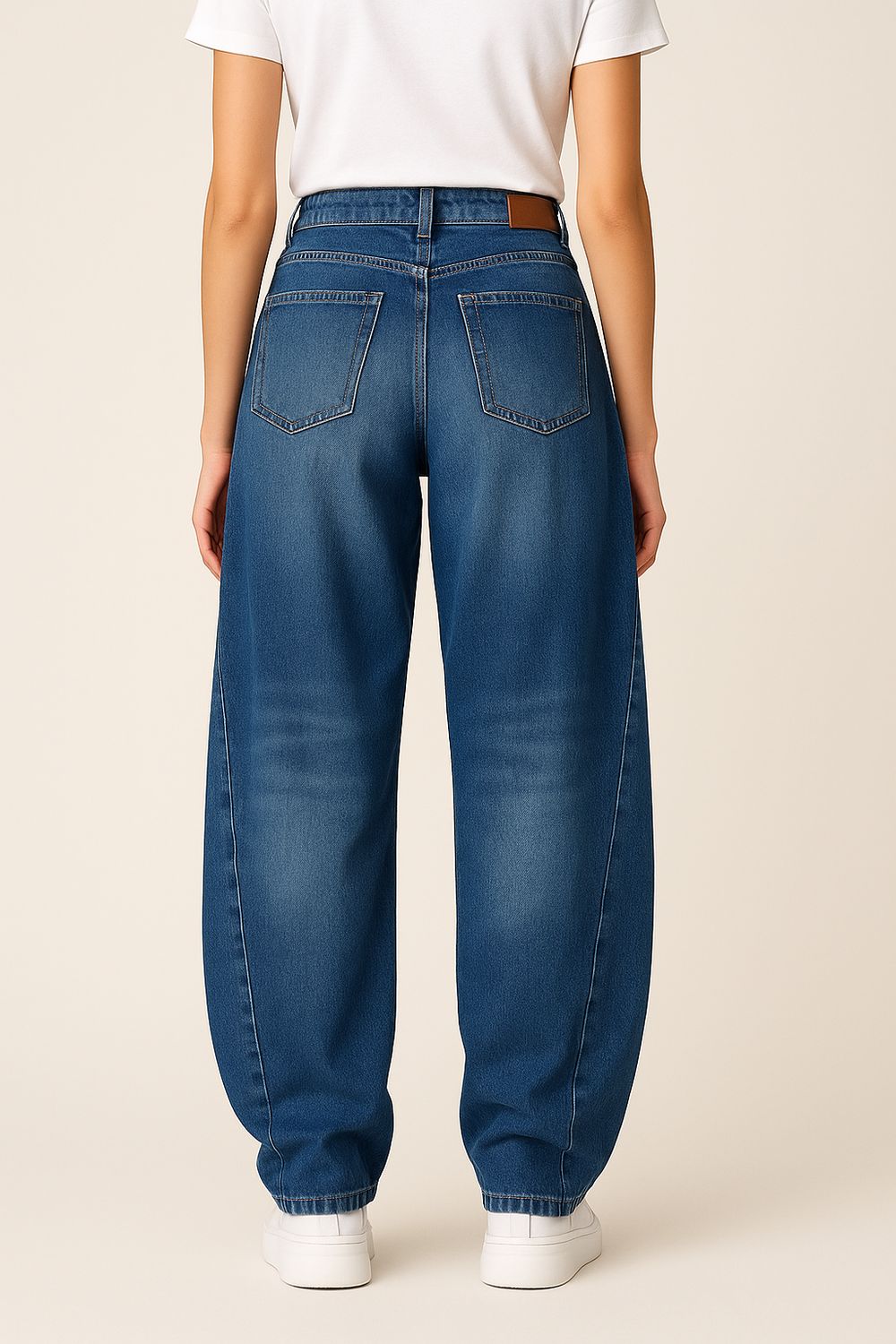 TENSIONE IN - jeans modello ballon e banana con spicchi ANAIS - blu