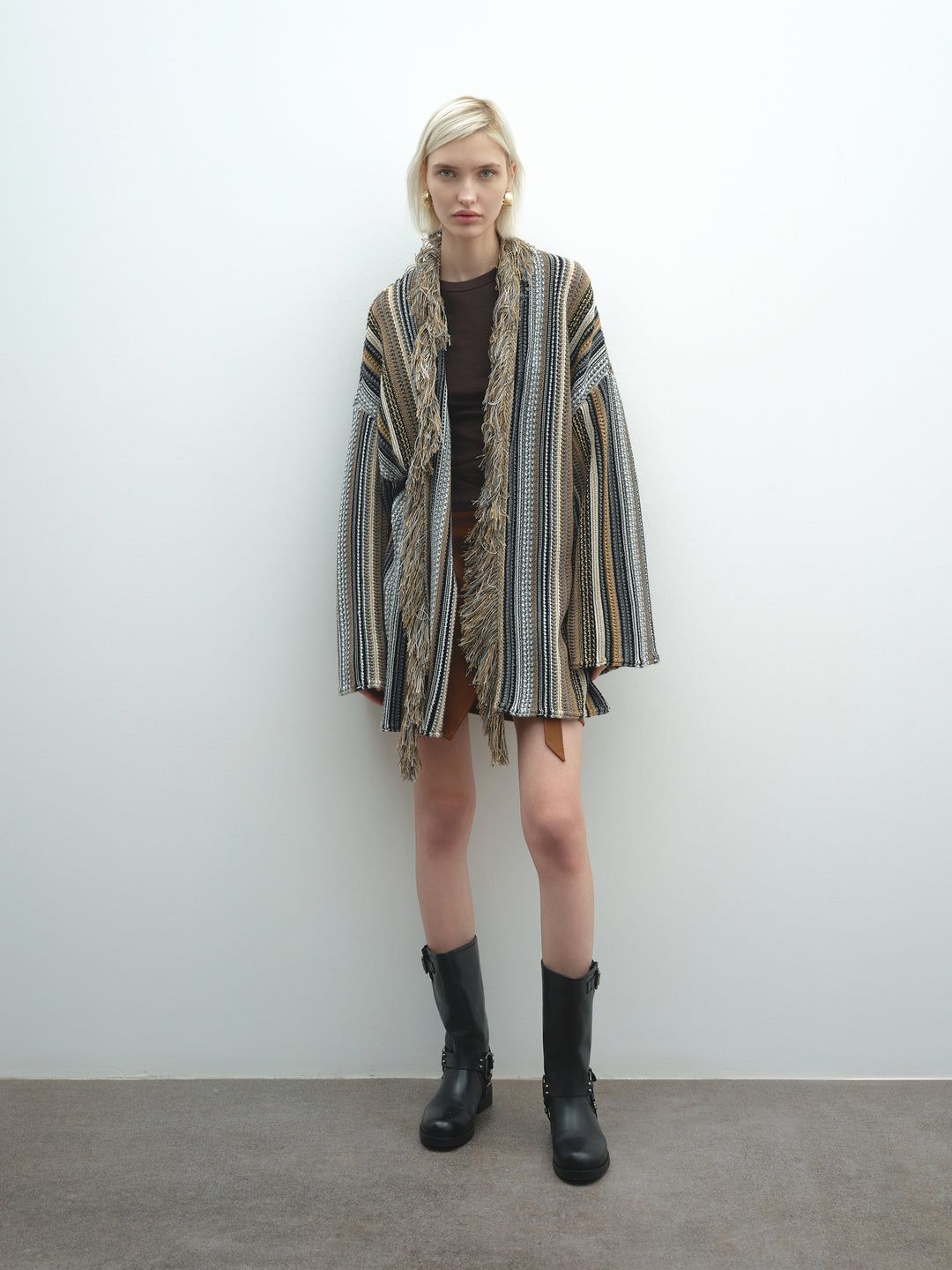 Kimono AKEP in maglia multicolor MGKD11063_SABBIA Kimono AKEP in maglia multicolor MGKD11063_SABBIA