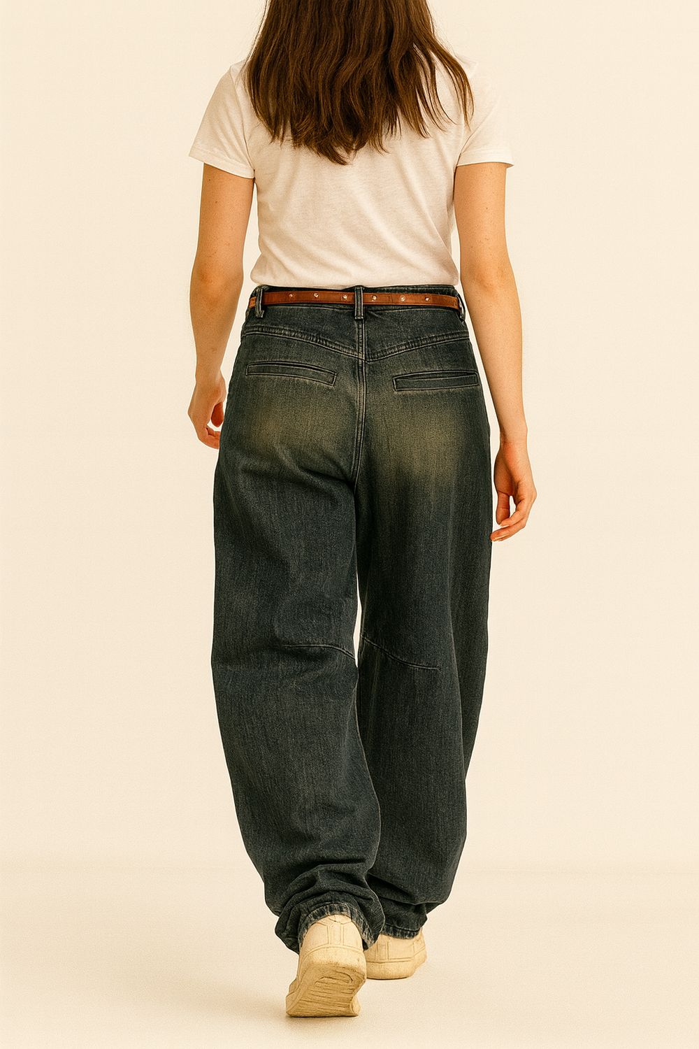 MOTEL - jeans banana  baloon W25P853 - denim scolorito al tè