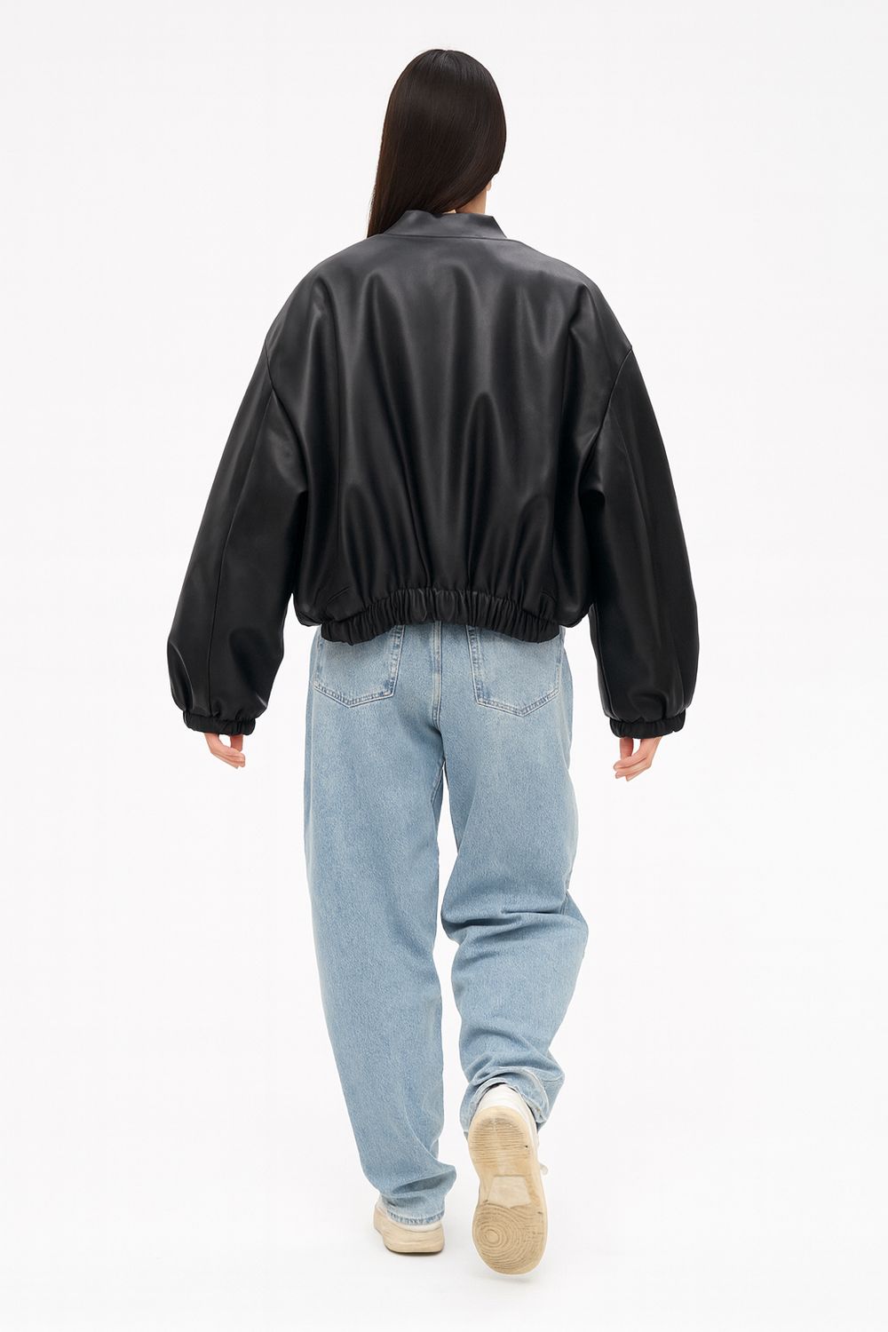 VICOLO - bomber in ecopelle imbottito con trapunta TF1541 - nero