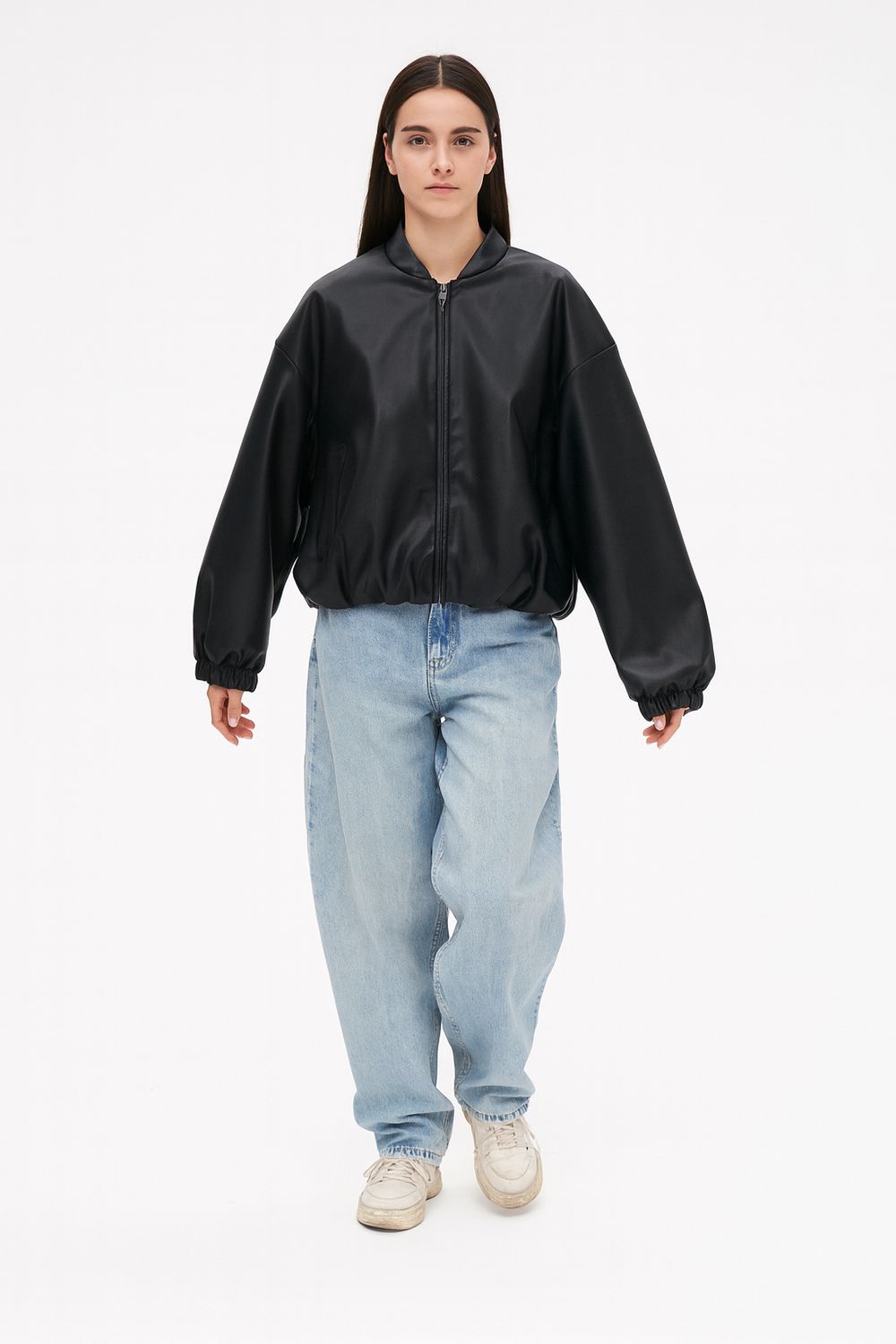 VICOLO - bomber in ecopelle imbottito con trapunta TF1541 - nero VICOLO - bomber in ecopelle imbottito con trapunta TF1541 - nero