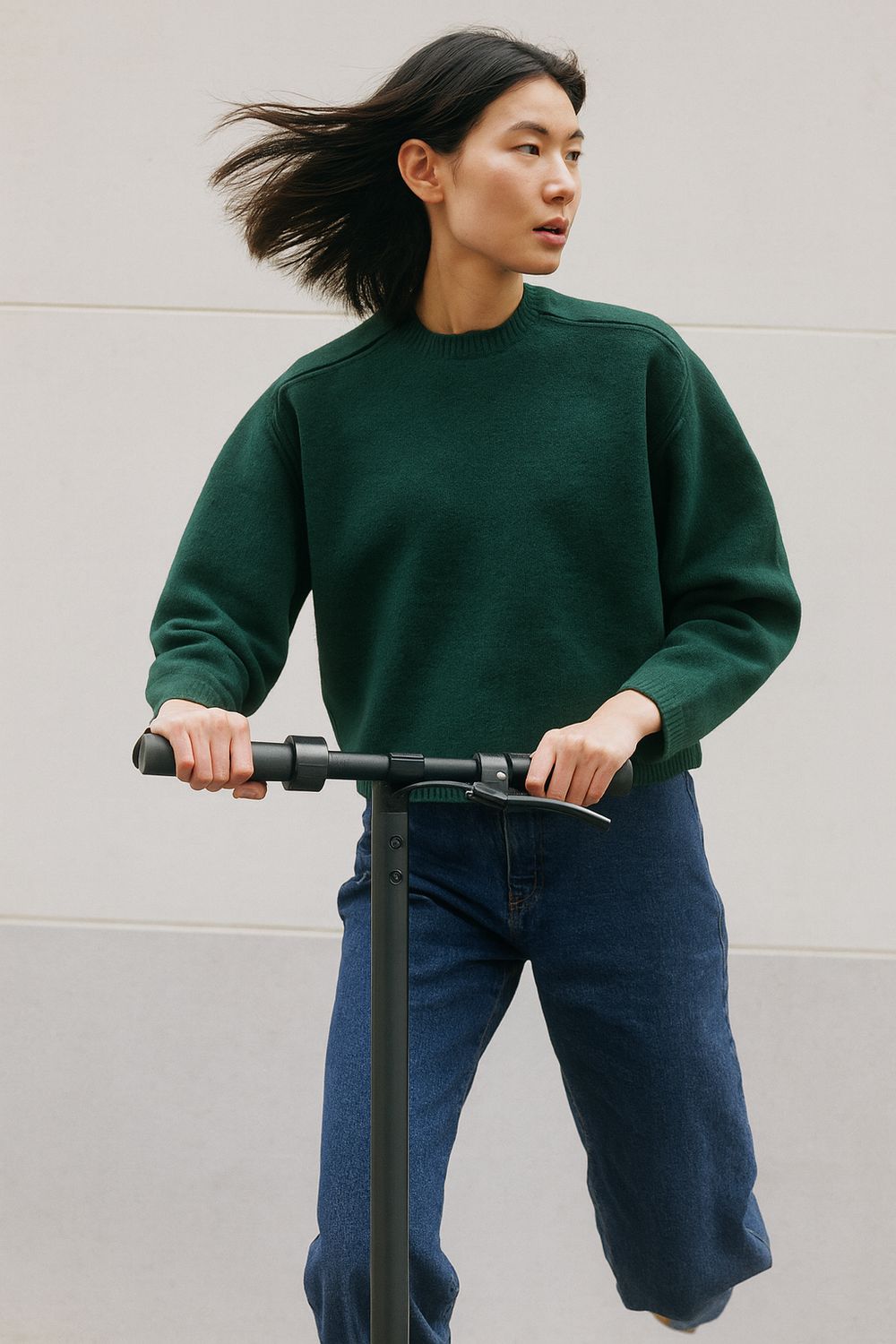 VICOLO - maglia in viscosa a scatoletta girocollo 77062F - verde bosco