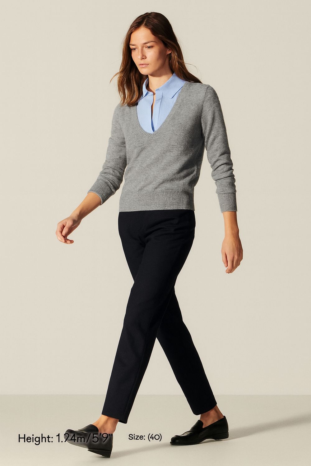 MOTEL - maglia in pura lana I25/WL1042 - grigio/celeste