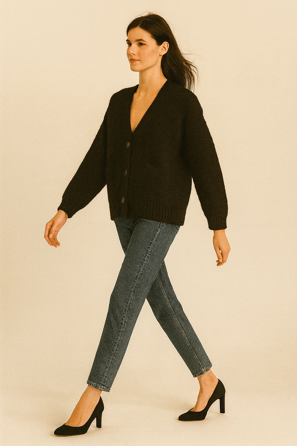 VICOLO - cardigan 33053F - nero