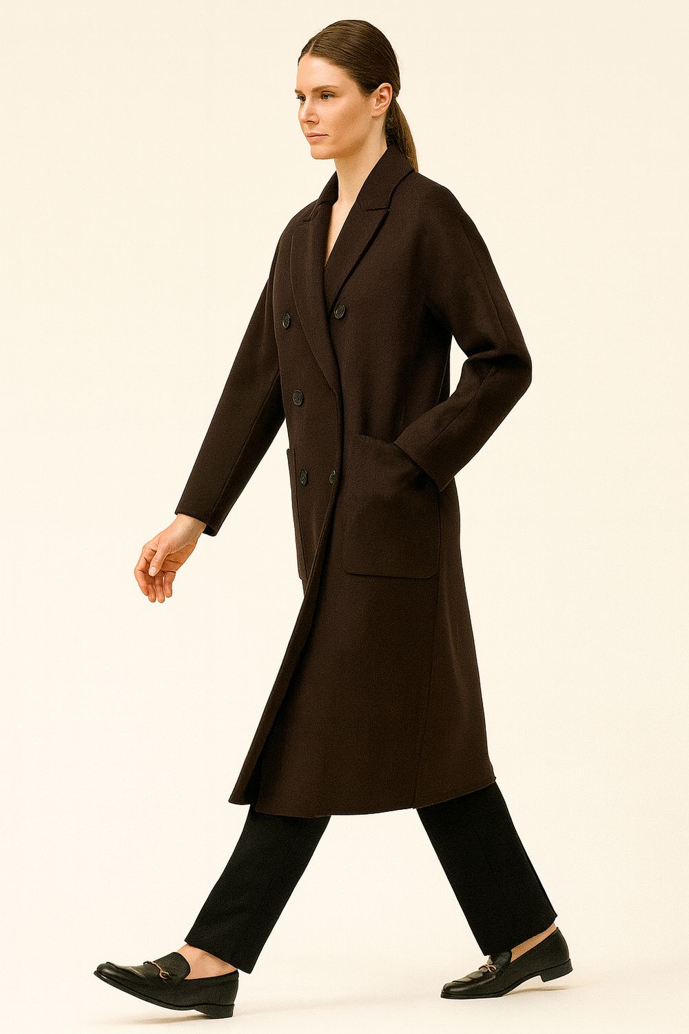 VICOLO - cappotto hand Made doppio petto TF001 - moro