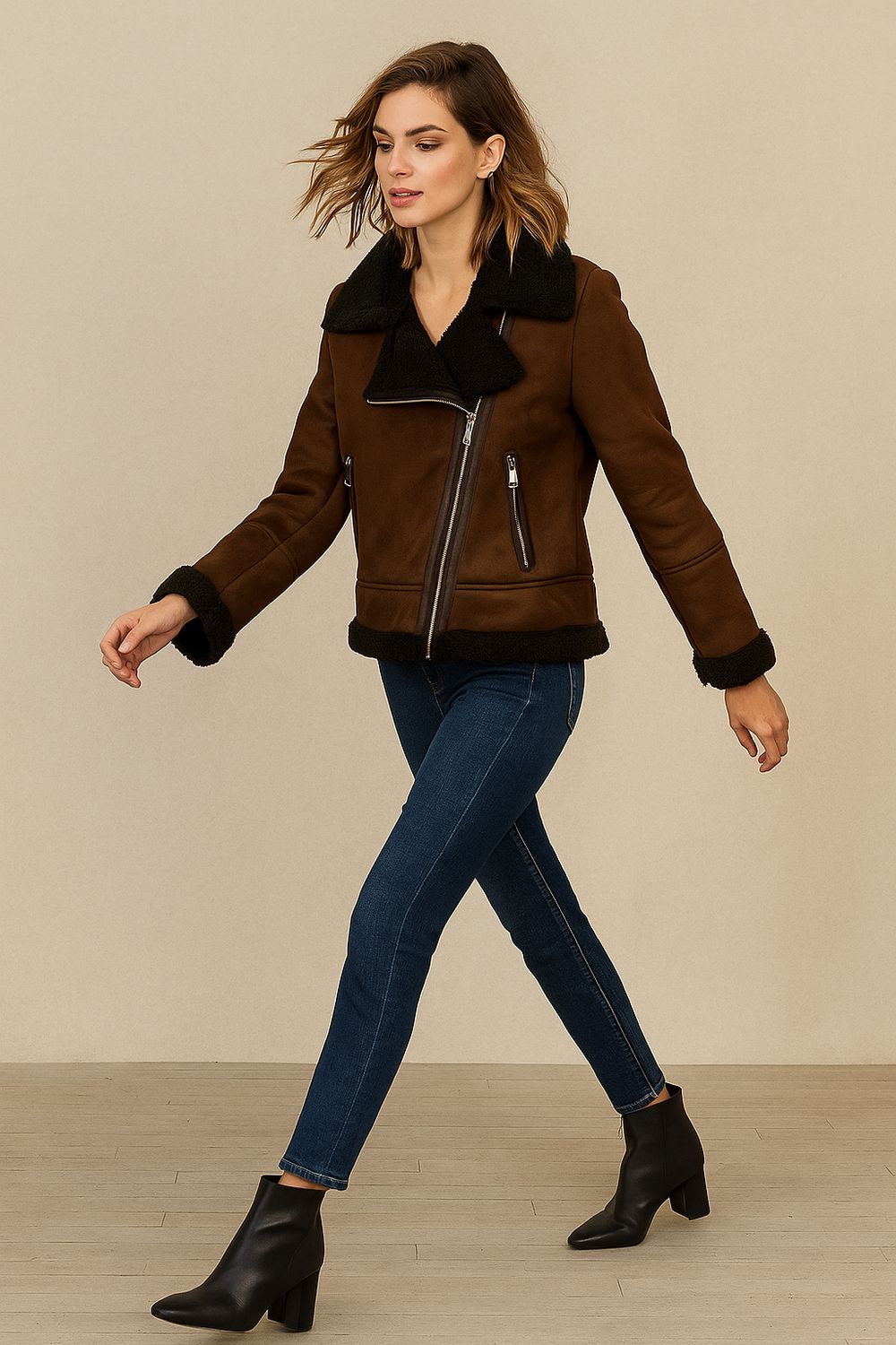 HAVE ONE - giacca in ecomontone corta KDY-P038 - moro