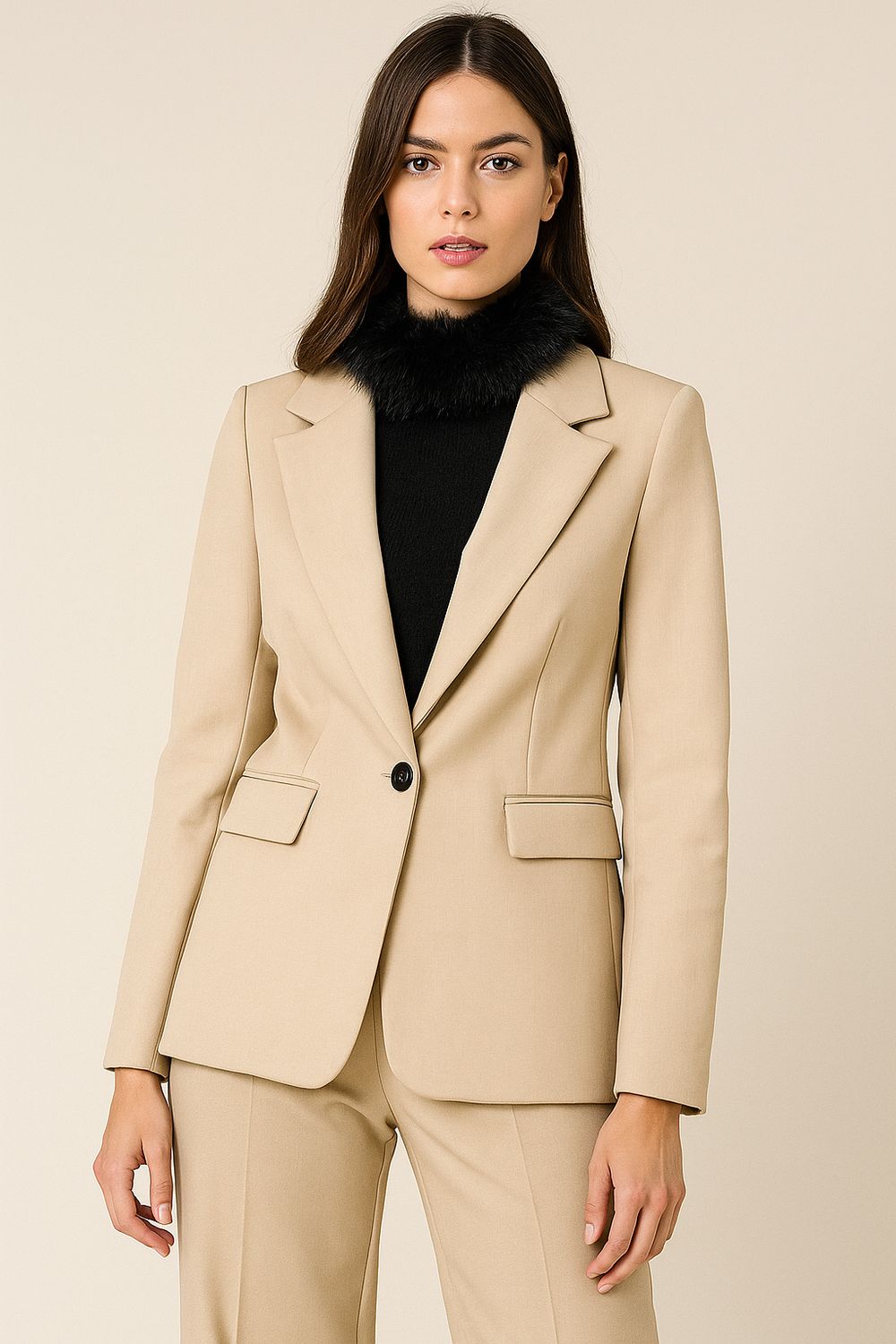 TENSIONE IN - giacca monopetto 26B1441 - panna