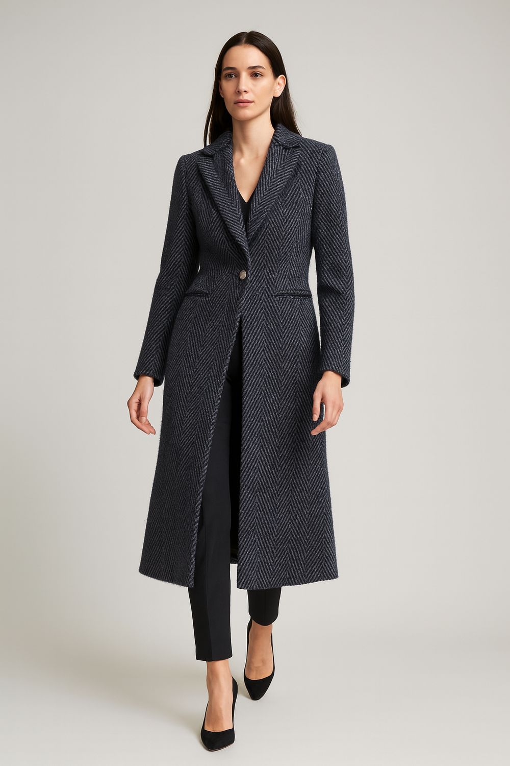 SILENCE LIMITED - cappotto HERRY avvitato con intarsi in lurex - grigio/nero