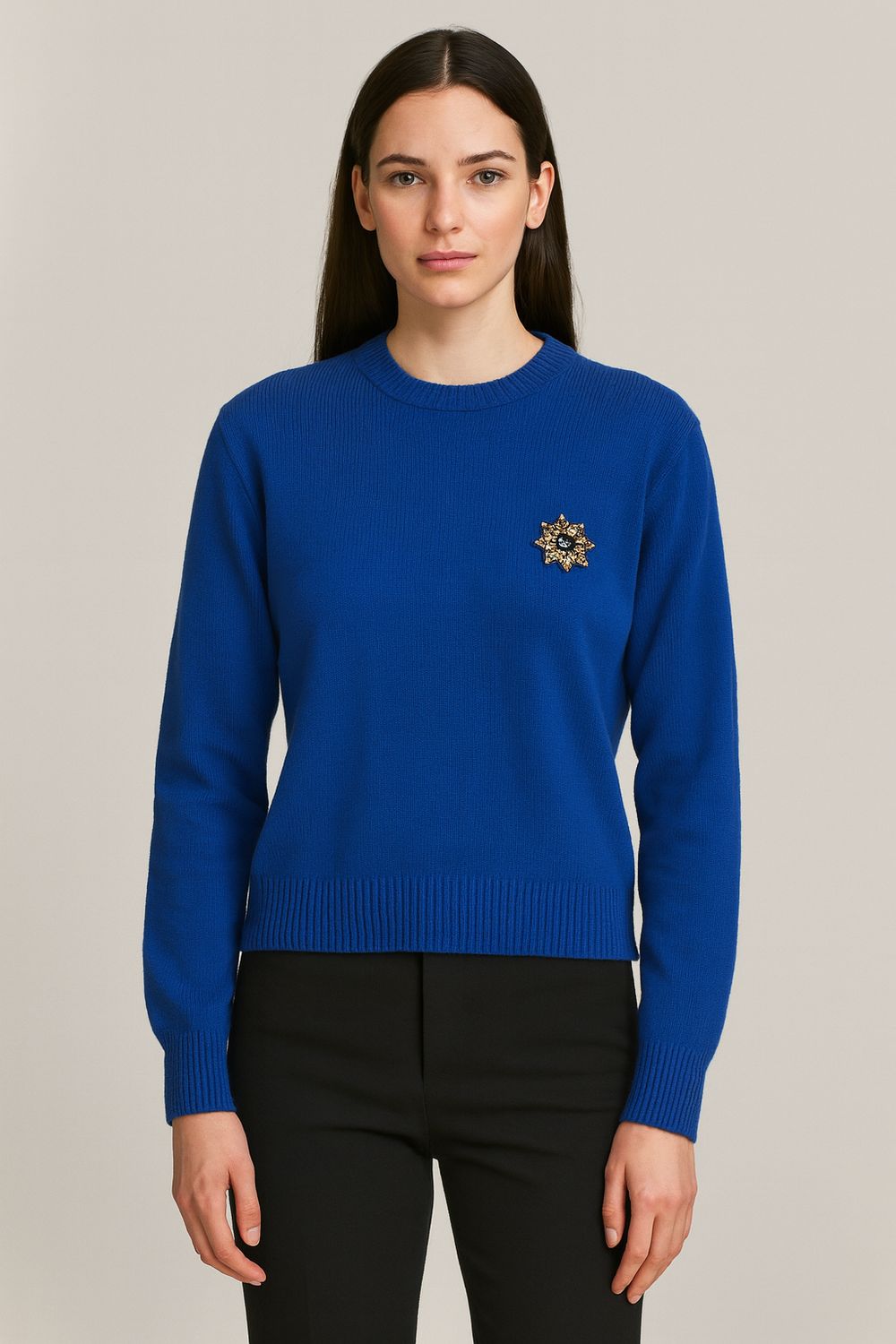 MOTEL - maglia morbida con spalline e spilla D80965 - bluette MOTEL - maglia morbida con spalline e spilla D80965 - bluette