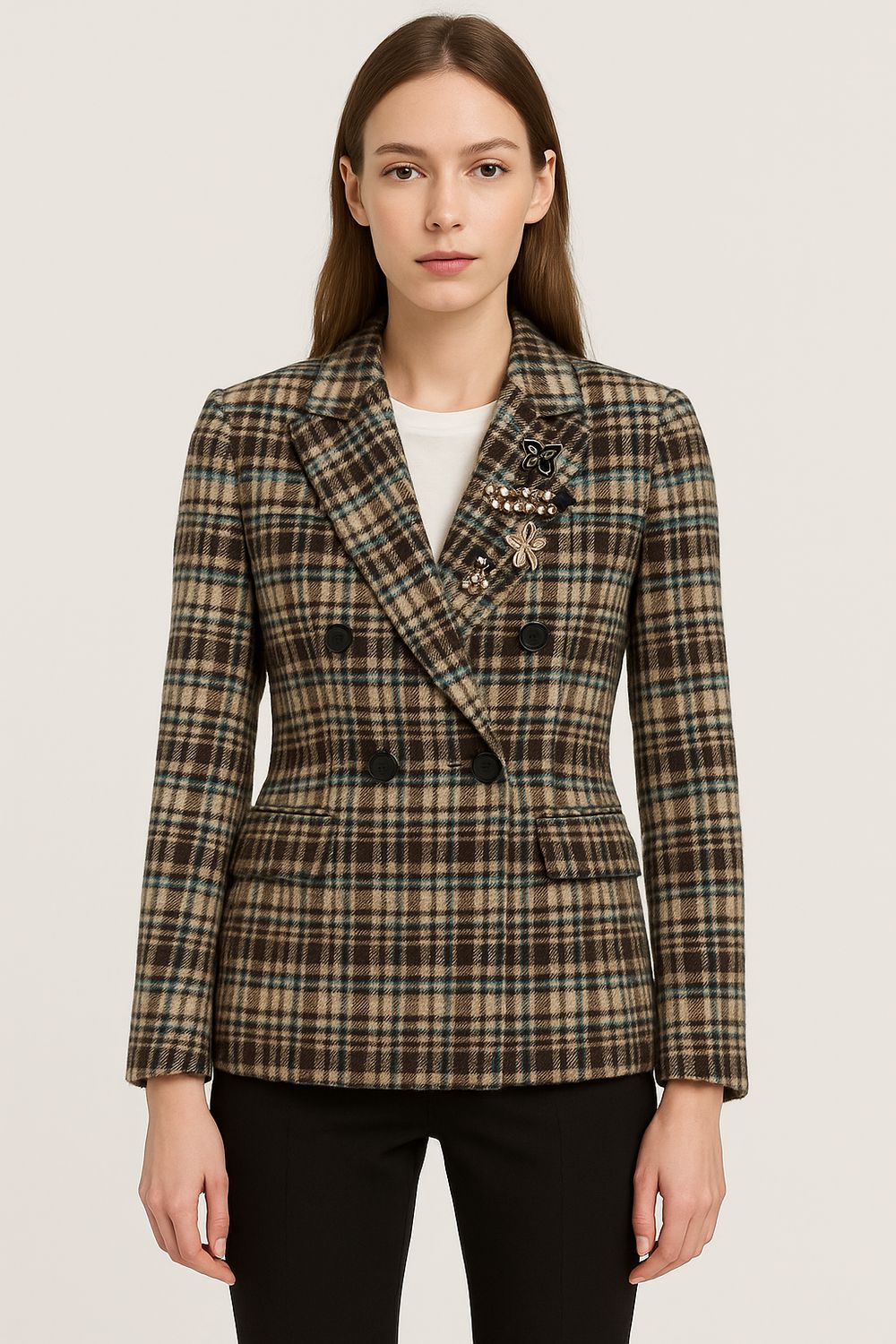 TENSIONE IN - giacca avvitata doppiopetto 26B1504 - ottanio