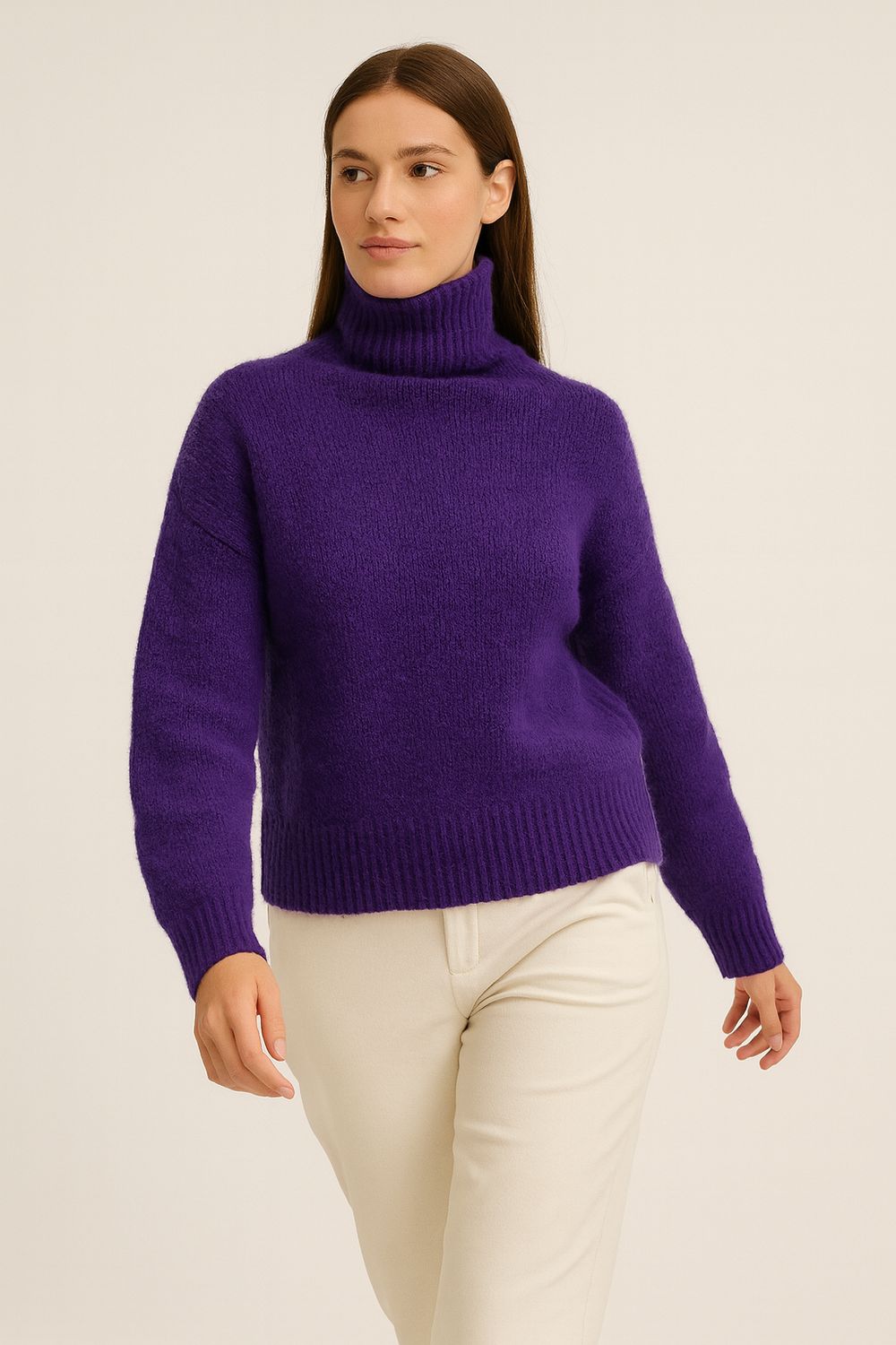 VICOLO - Maglia a scatoletta a lupetto 33062F