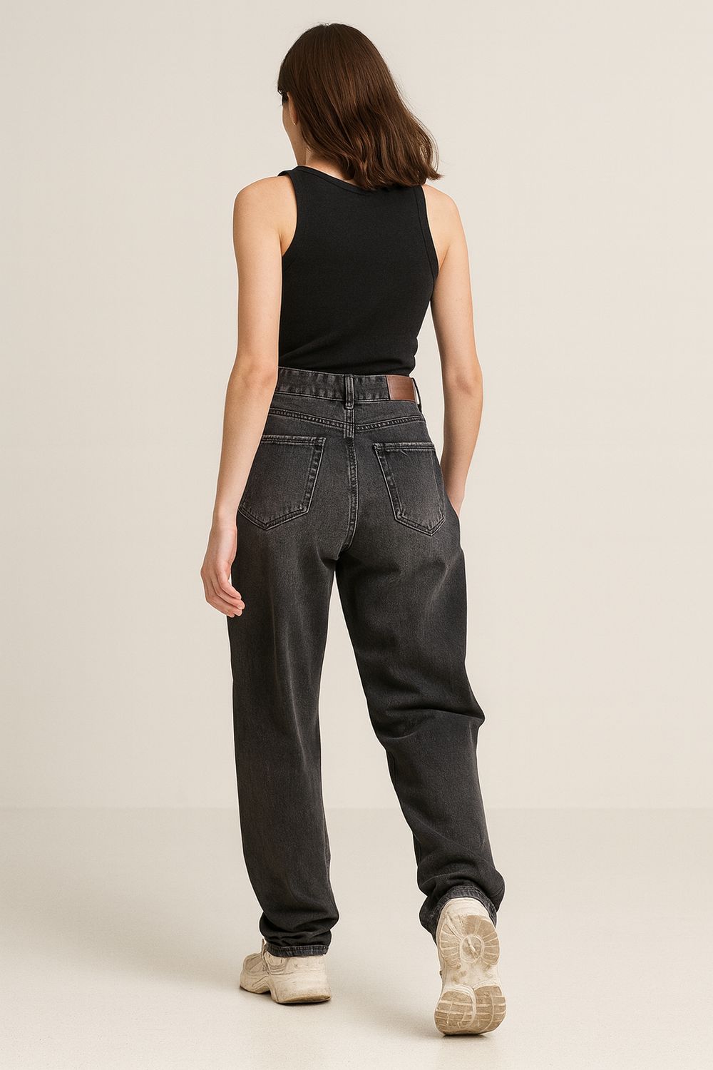 TENSIONE IN - jeans fit a uovo ZORA 657P denim nero