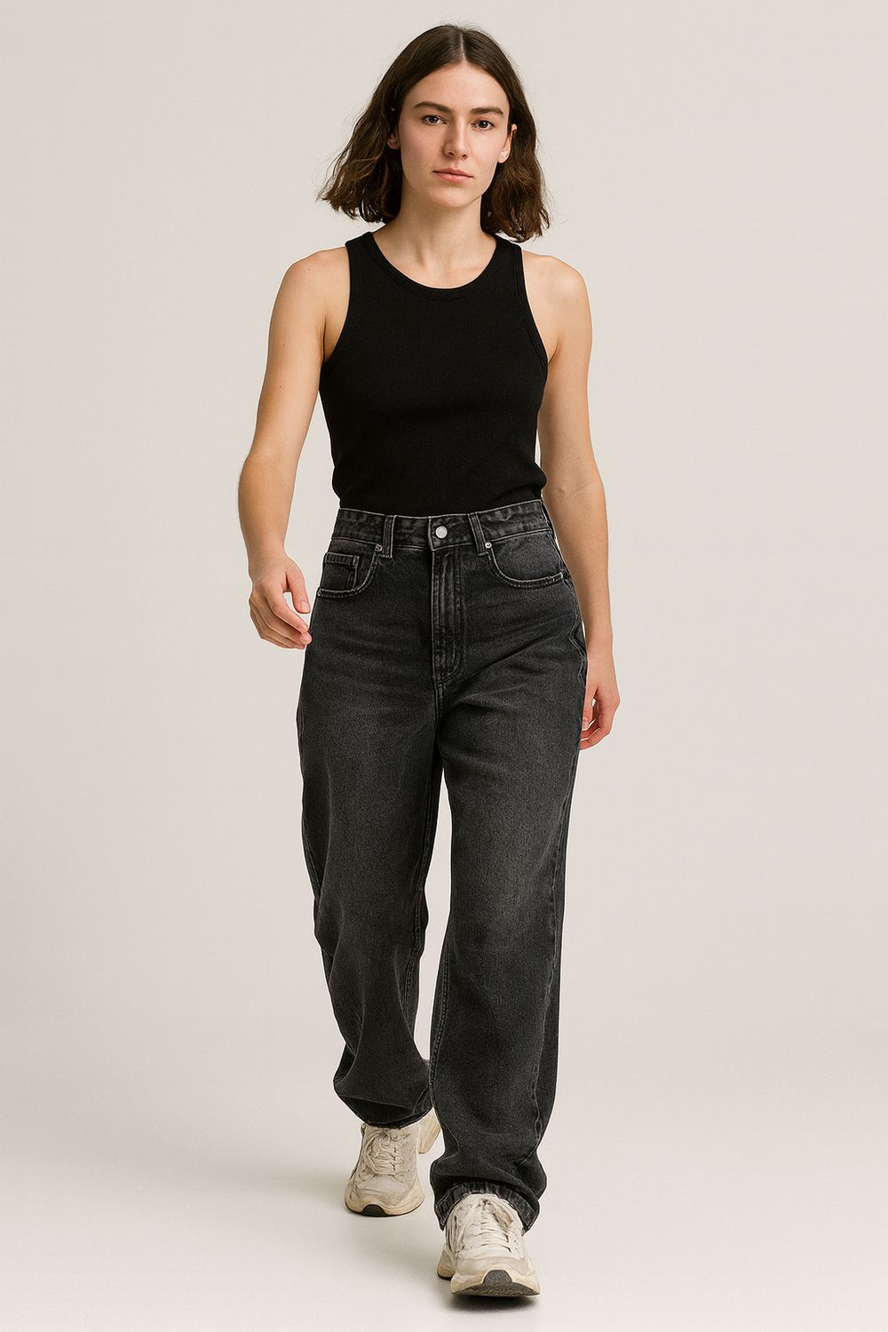 TENSIONE IN - jeans fit a uovo ZORA 657P denim nero