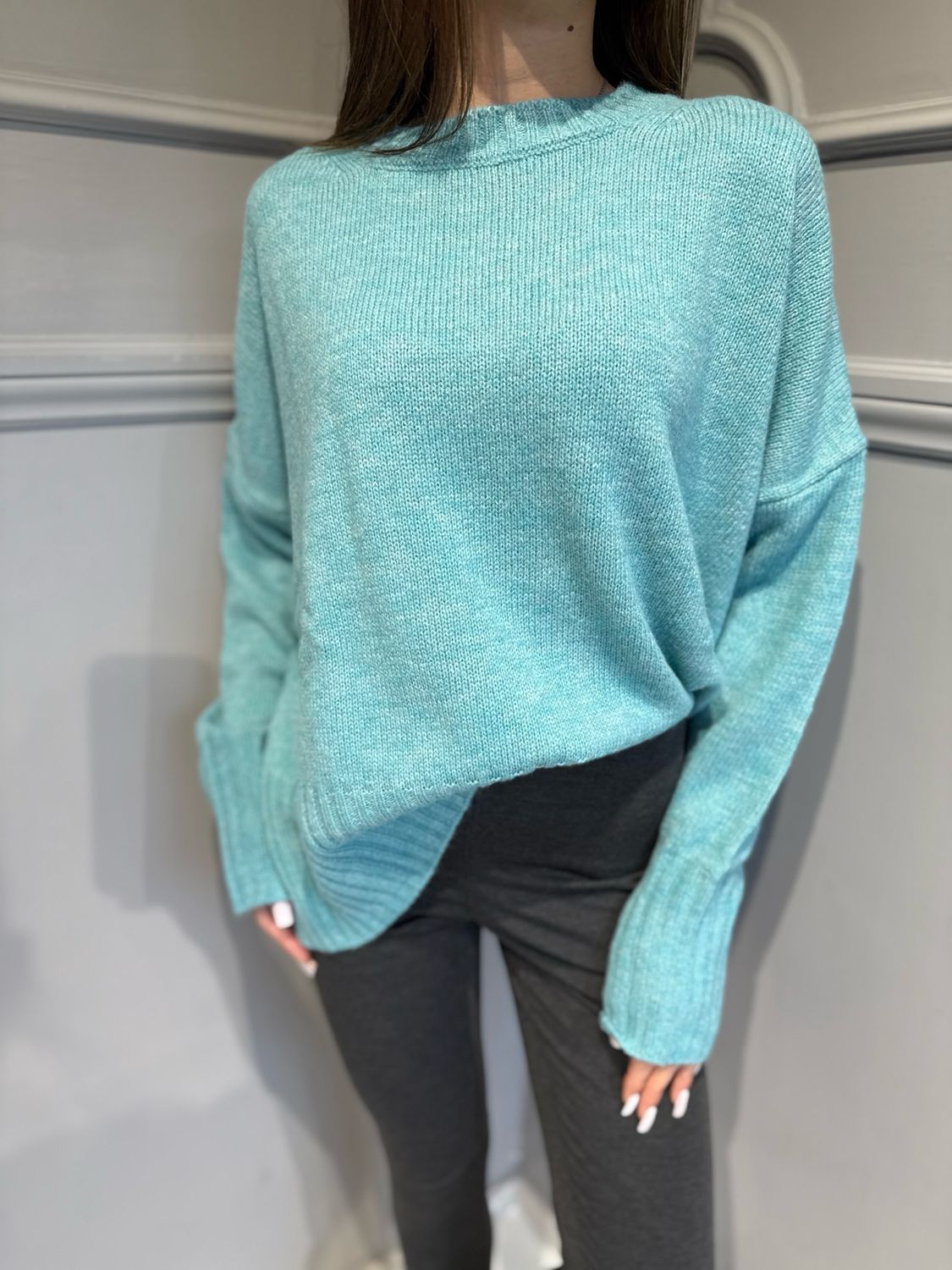 TENSIONE IN - maglia a girocollo rasata macumba over a scatoletta W5HMJ87A373 green