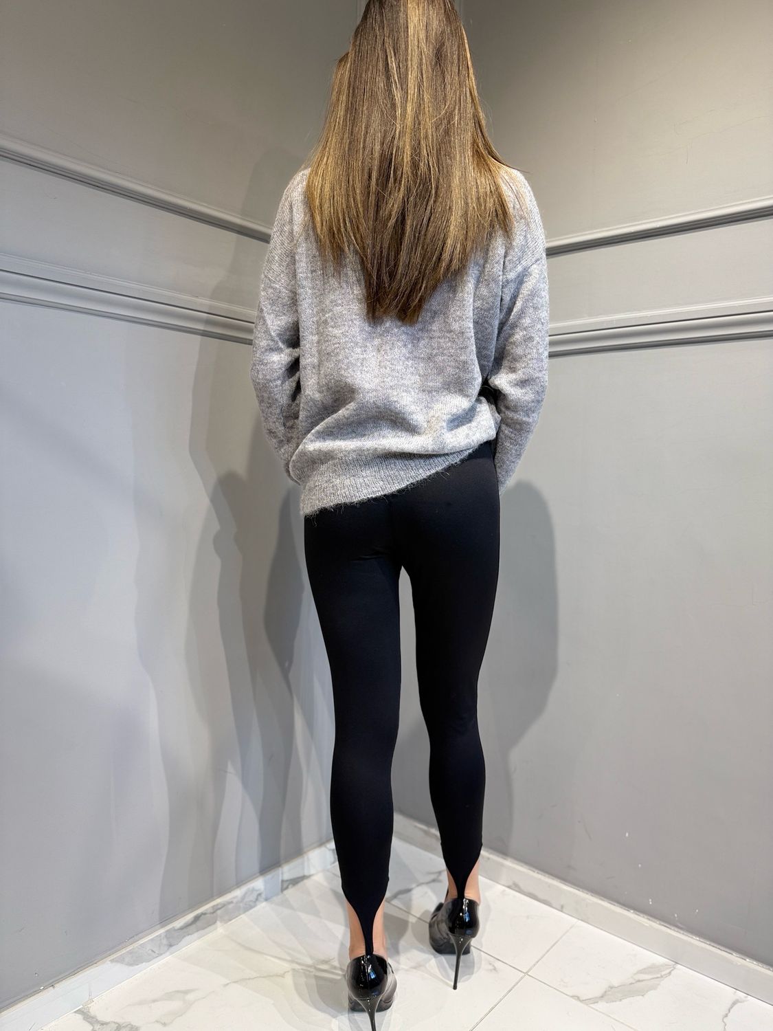 VICOLO - leggings con staffa infradito TF0976 nero