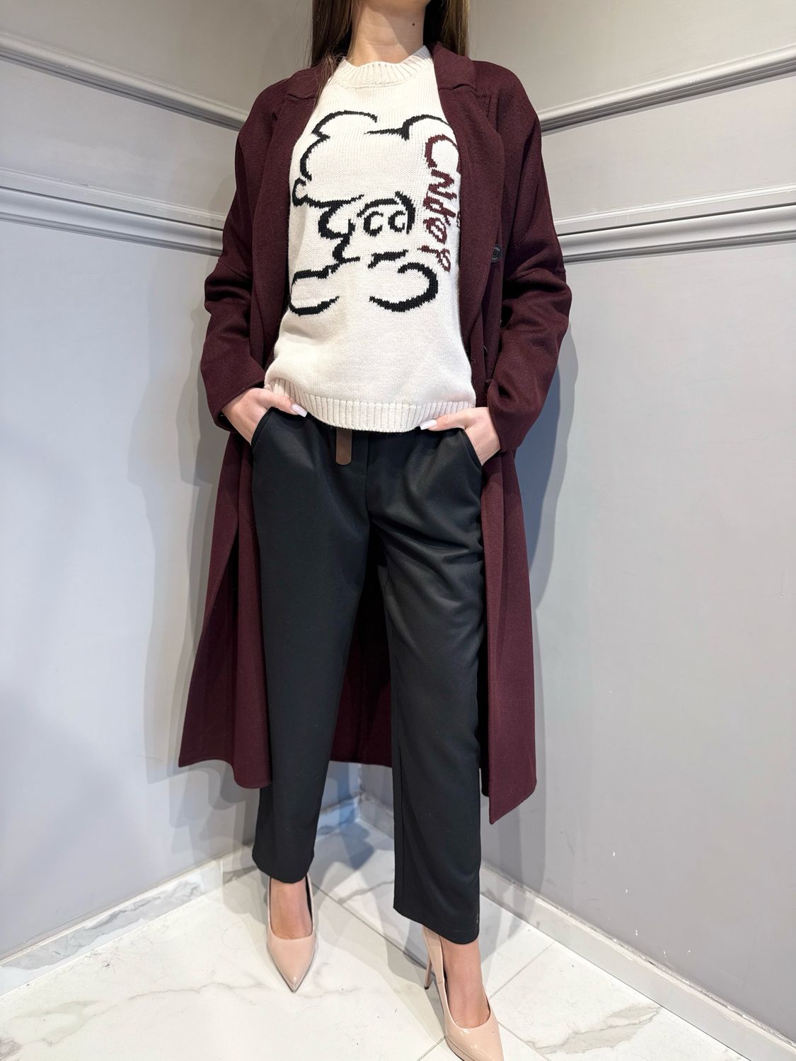 VICOLO - cappio handmade doppiopetto TF001 bordeaux