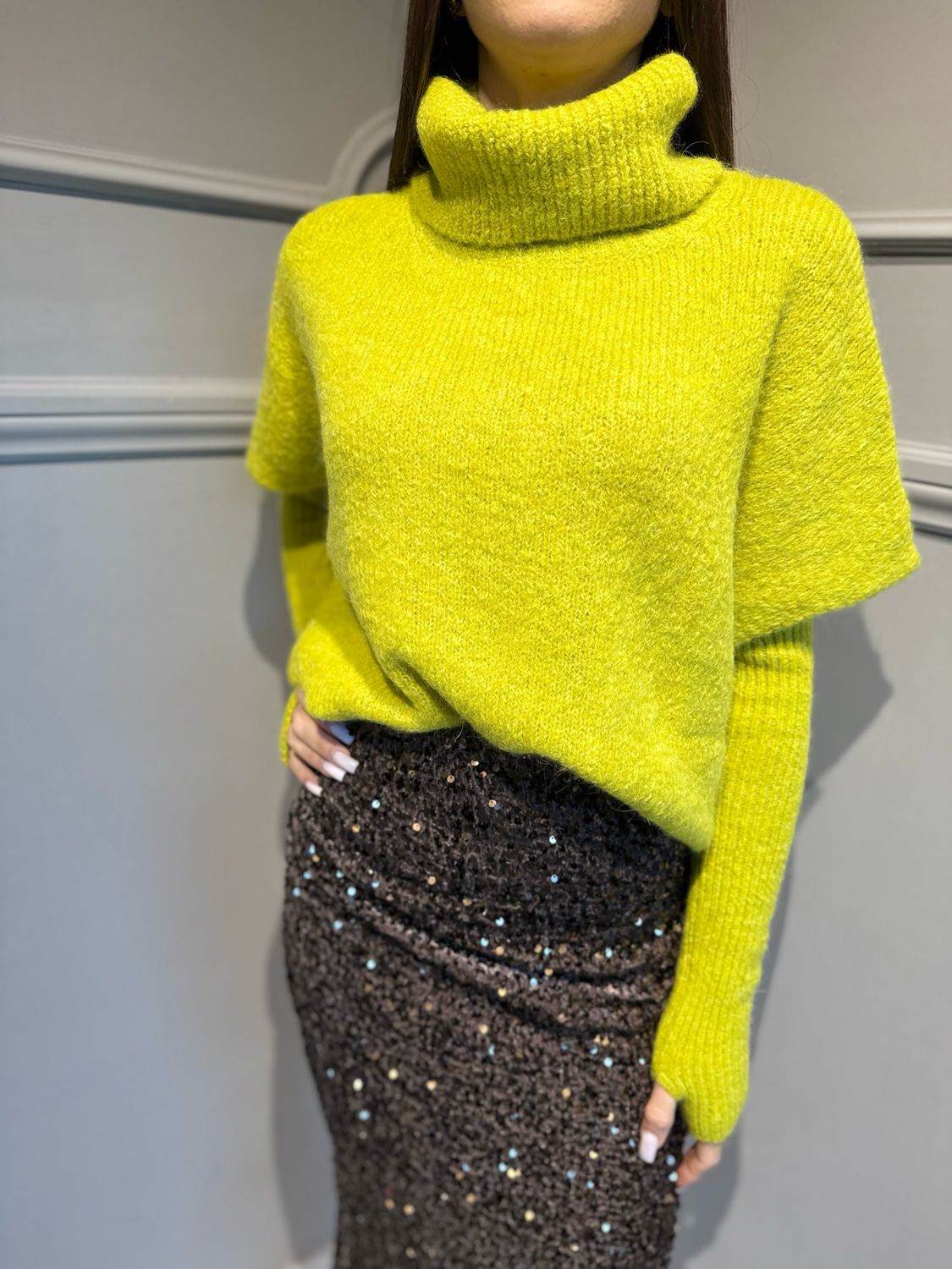 MOTEL - maglia con manicotti 25A1250 lime