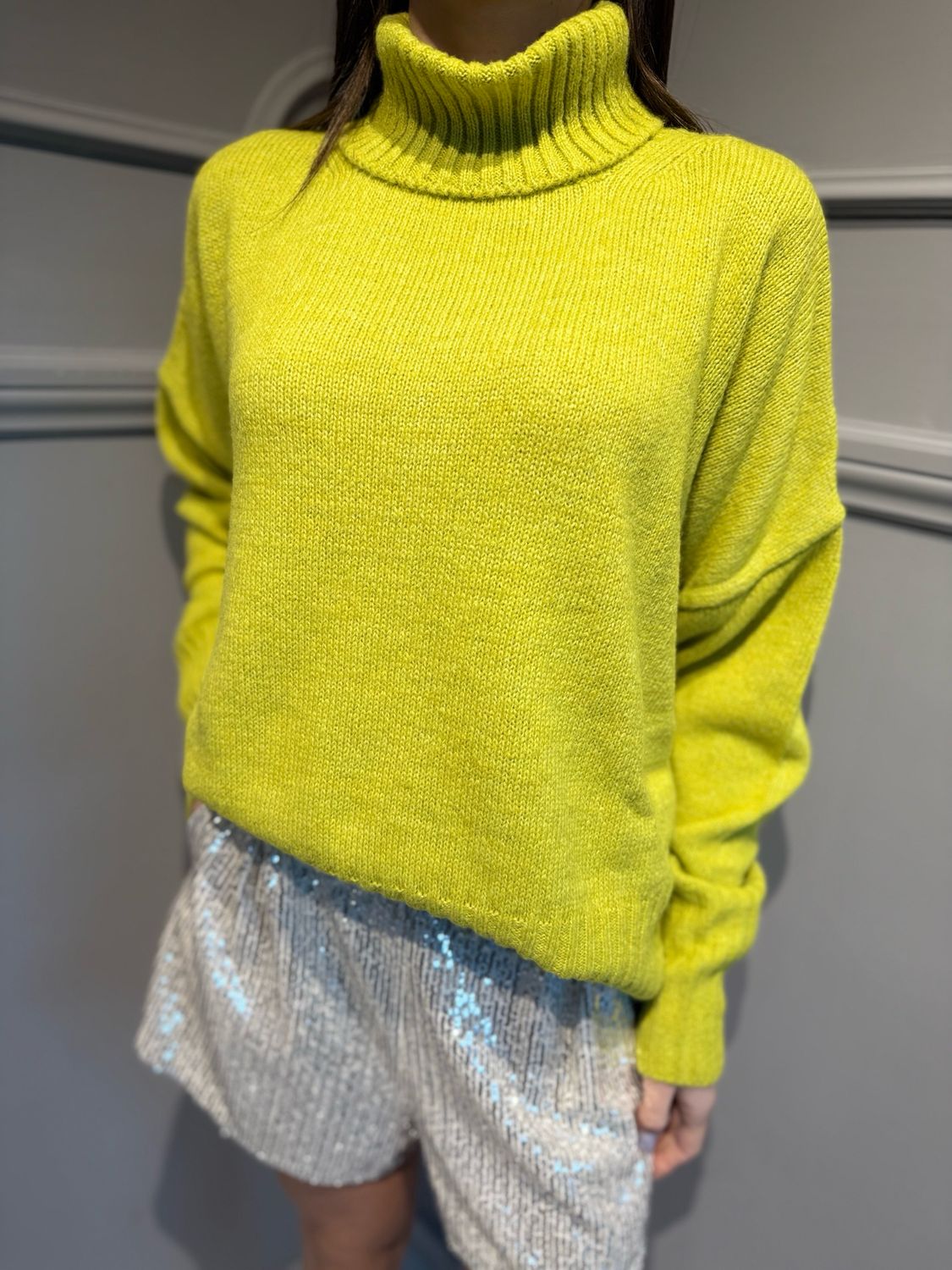 MOTEL - maglia dolcevita W5HMJ87A373MT mustard