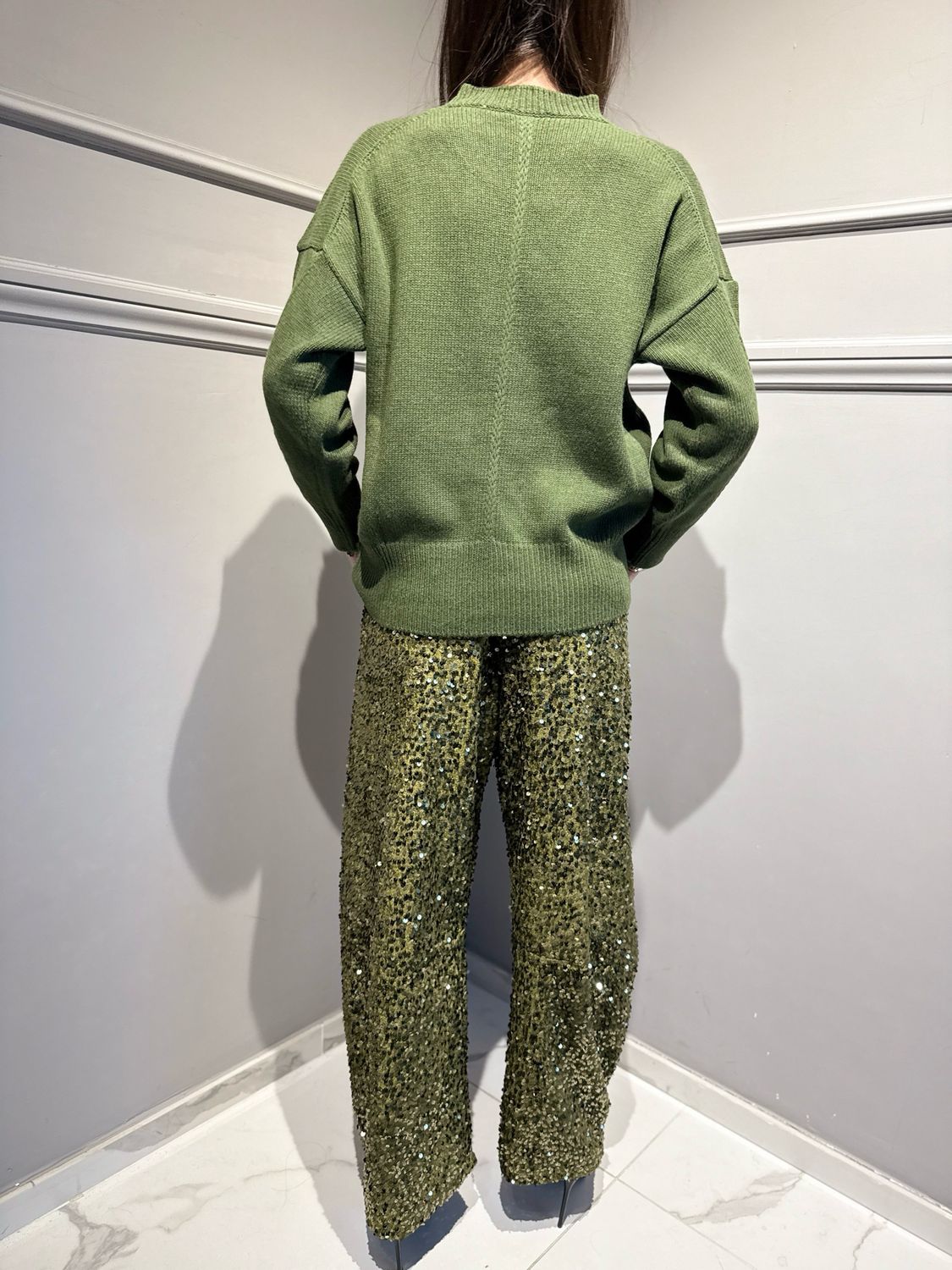 VICOLO - maglia girocollo verde