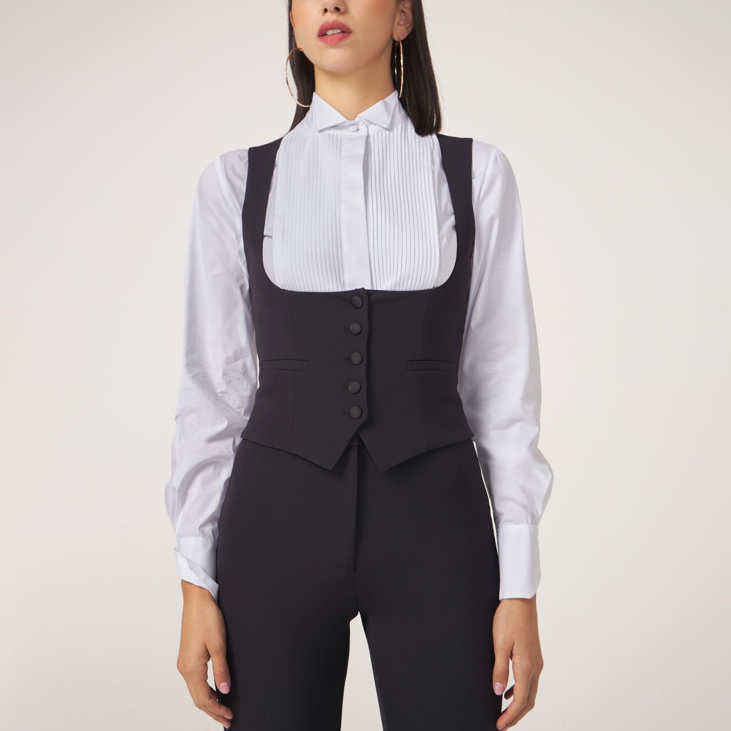 Silence Limited - Gilet Crepe Nero - GIL5302